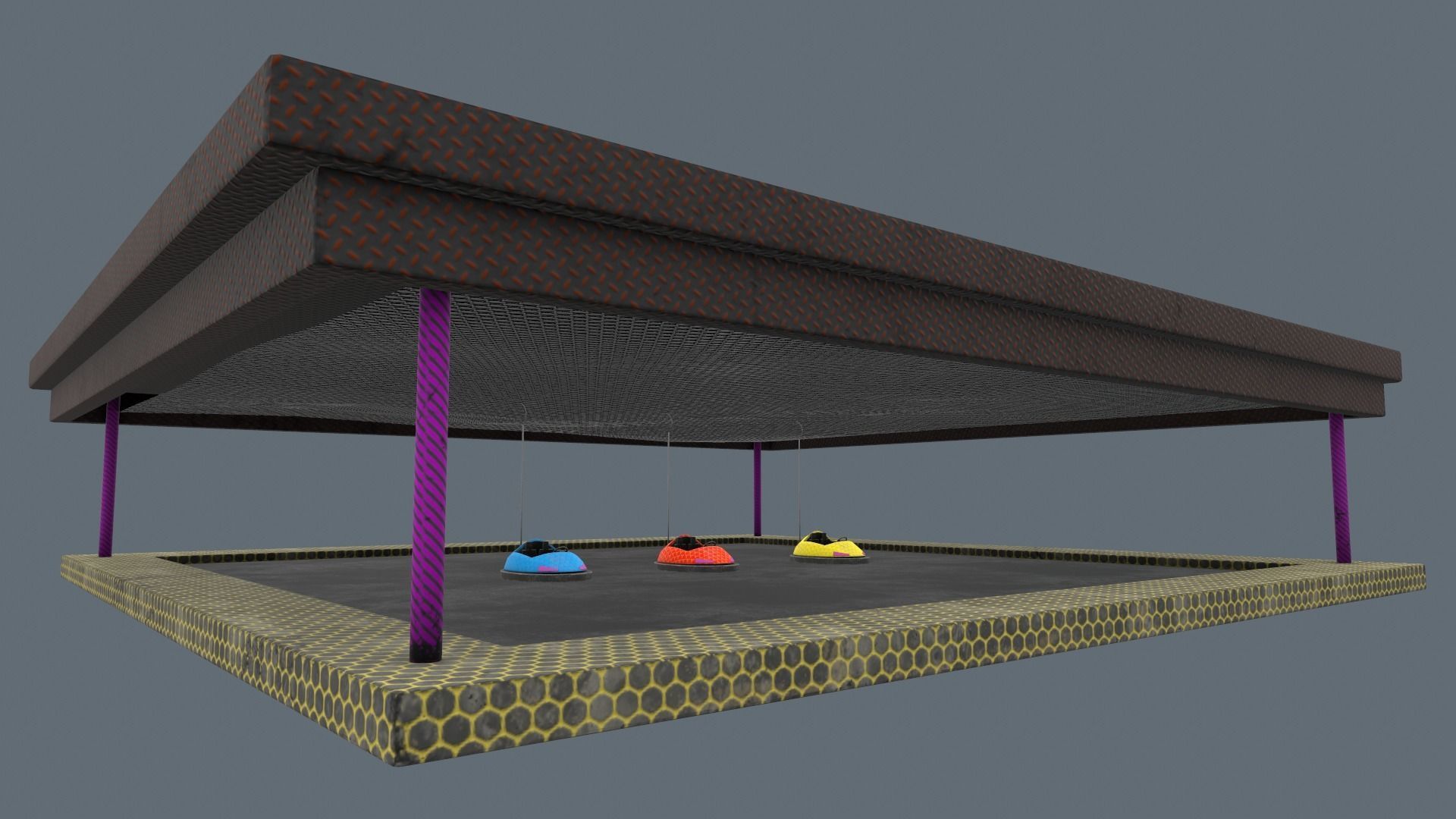 bumper cars Low-poly 3D model_26