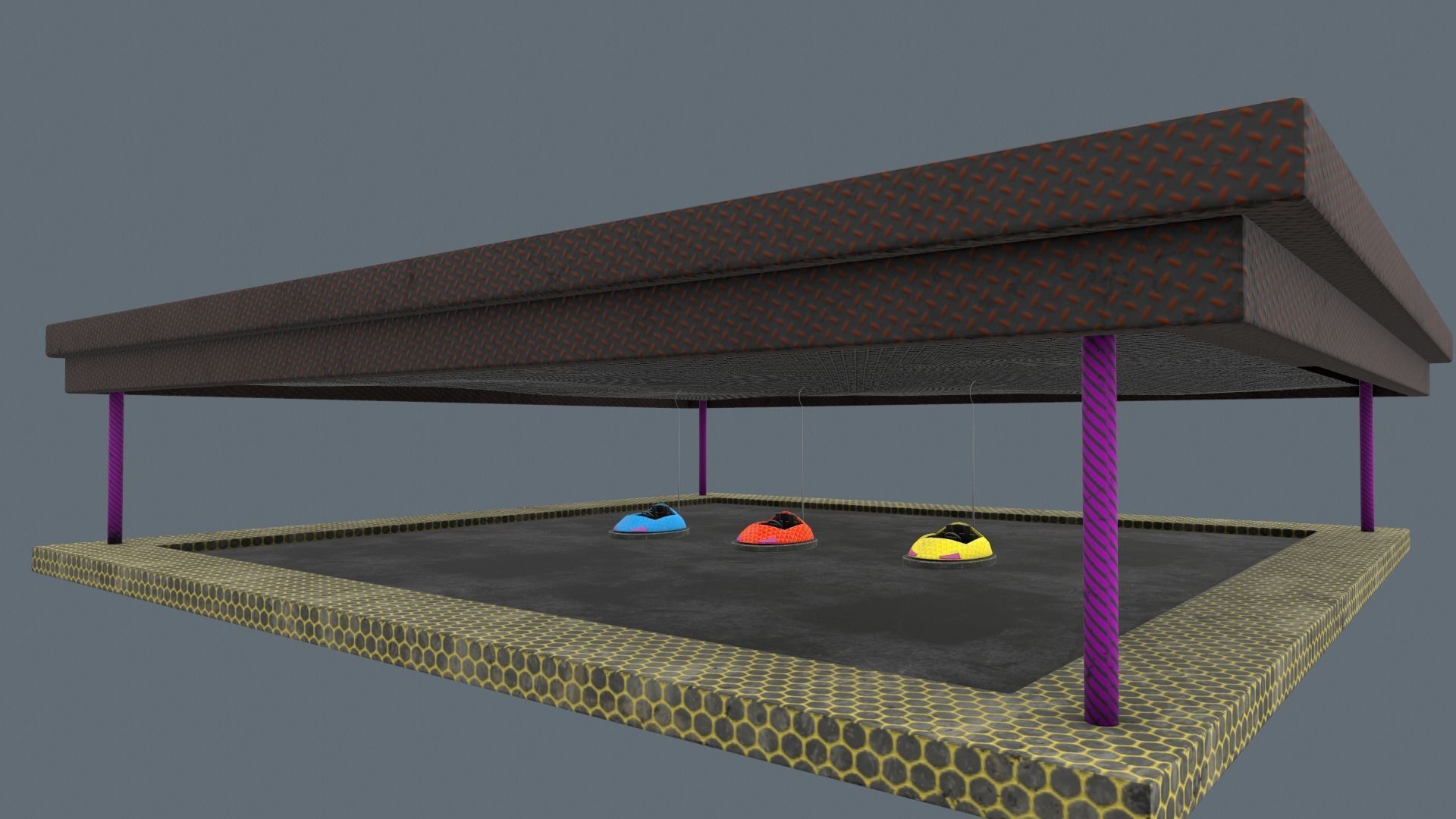 bumper cars Low-poly 3D model_24