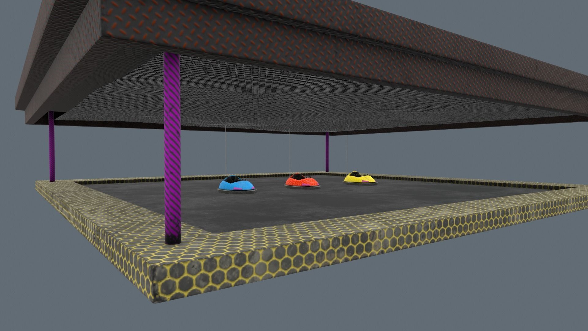 bumper cars Low-poly 3D model_22