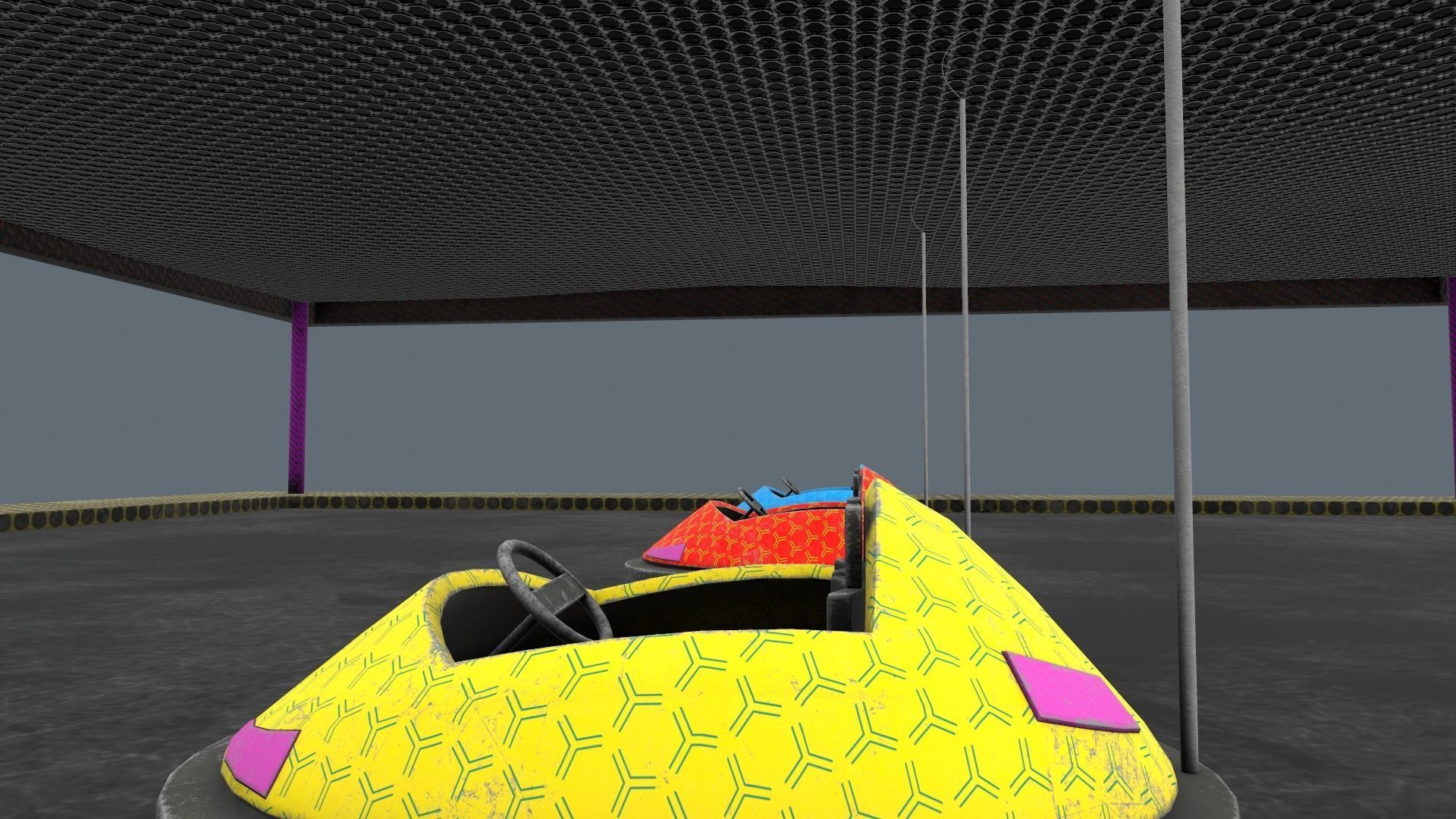 bumper cars Low-poly 3D model_20