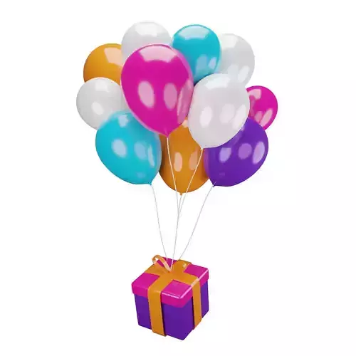 Balloon with gift box