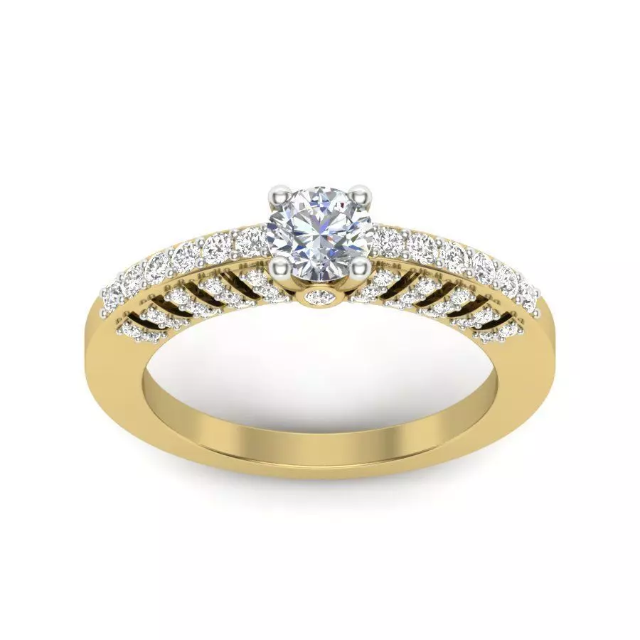Solitaire Engagement Wedding Ring 3dmodel 3D print model_0