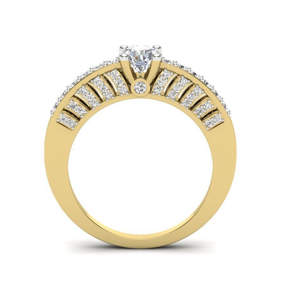 Solitaire Engagement Wedding Ring 3dmodel 3D print model_2
