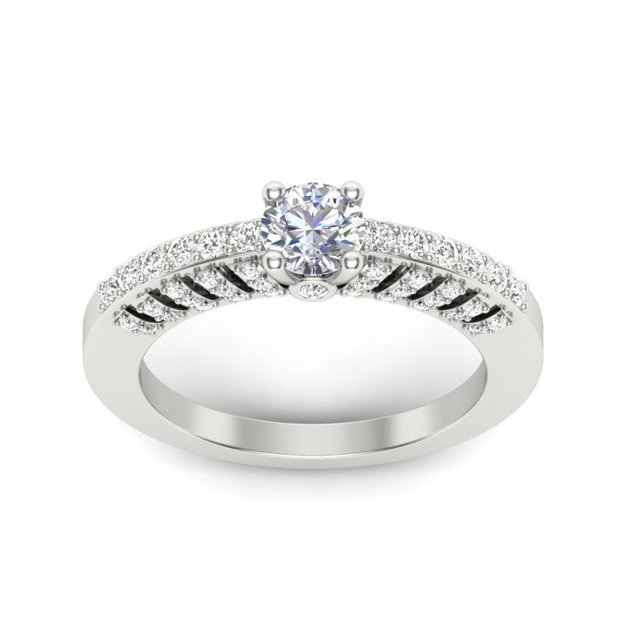 Solitaire Engagement Wedding Ring 3dmodel 3D print model_7