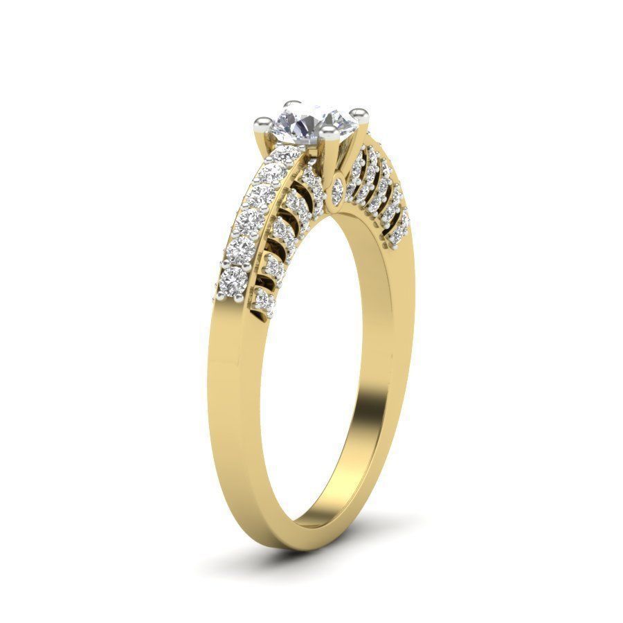 Solitaire Engagement Wedding Ring 3dmodel 3D print model_4