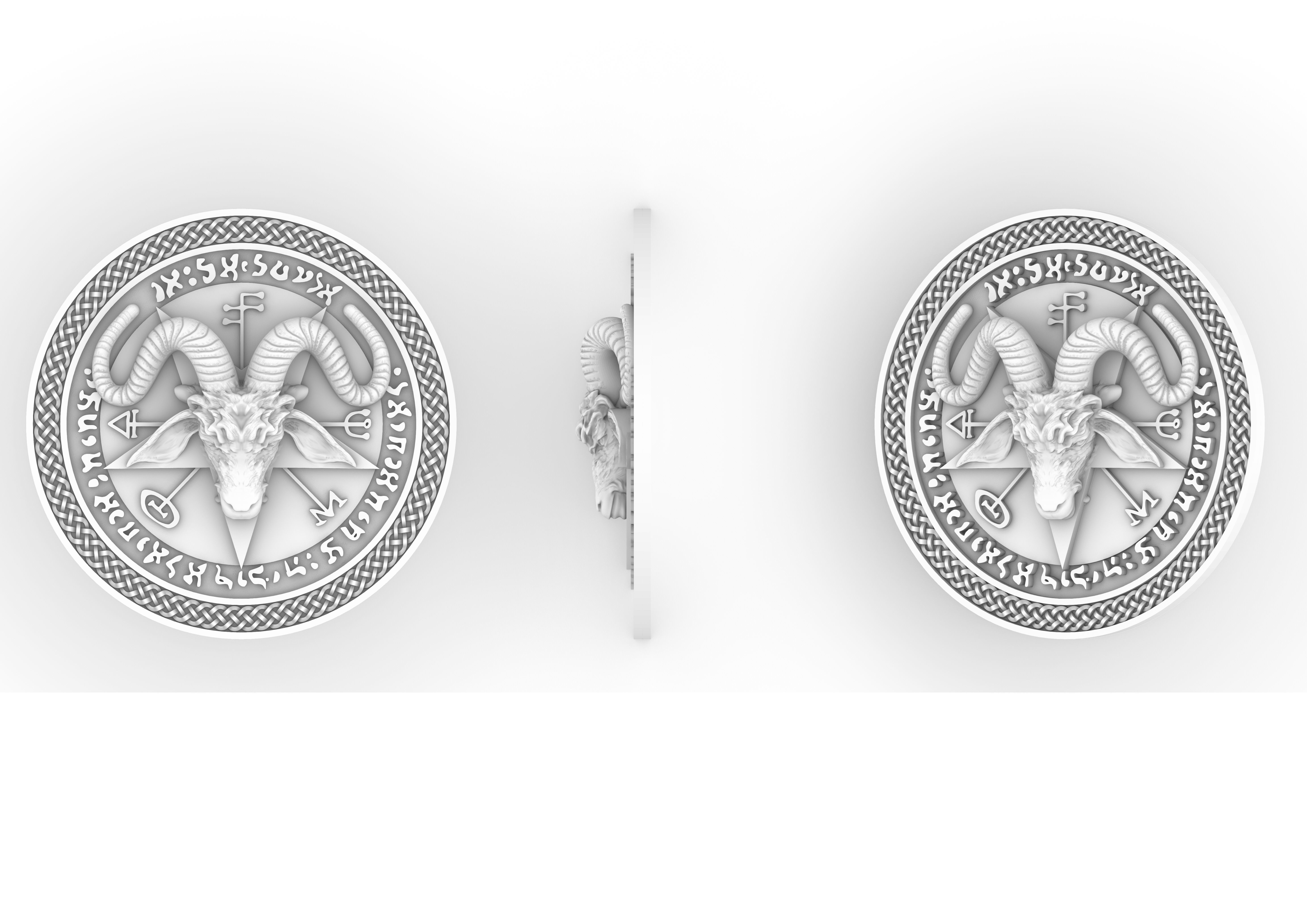 PENTAGRAM GOAT HEAD 3D print model_1