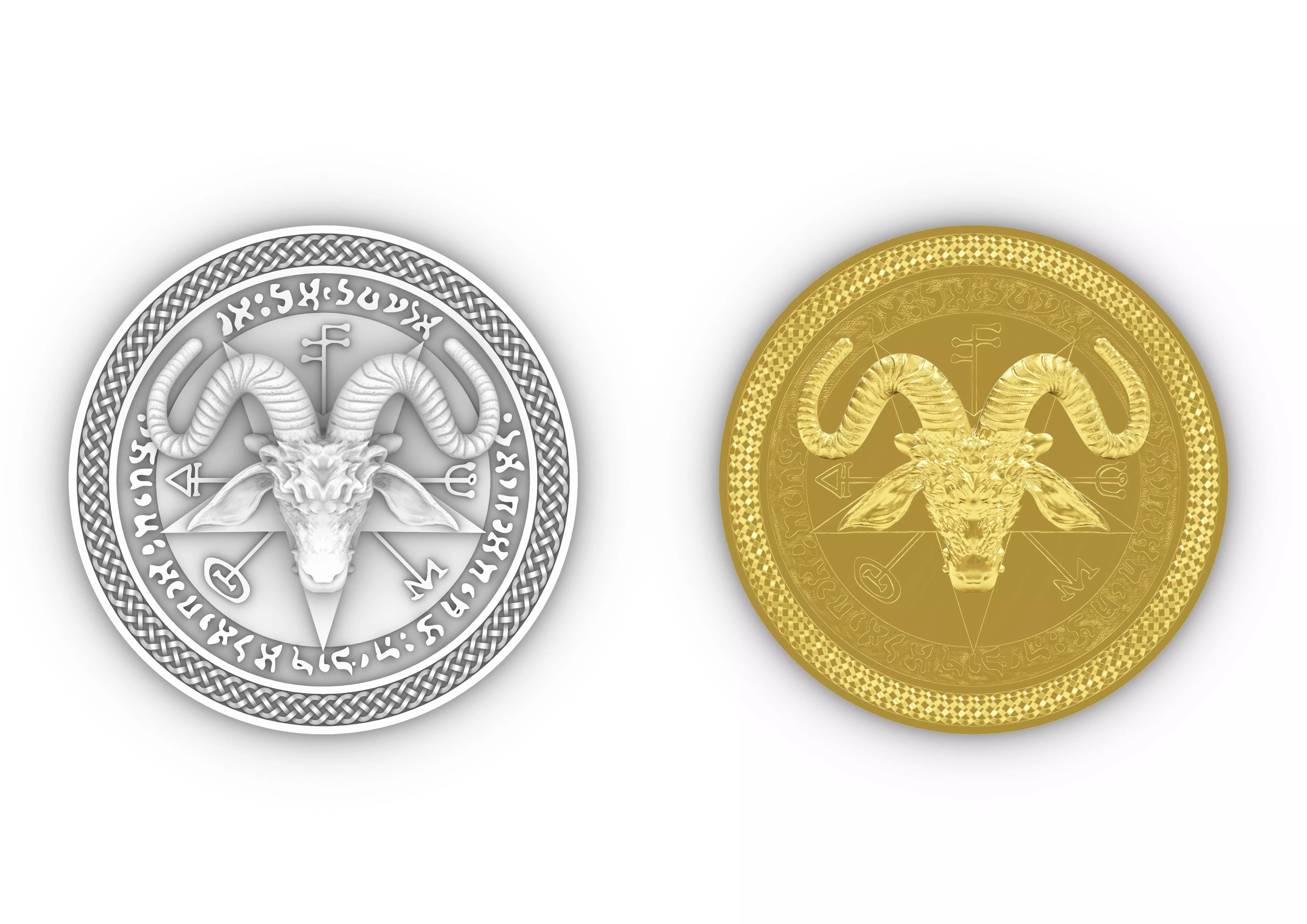 PENTAGRAM GOAT HEAD 3D print model_0