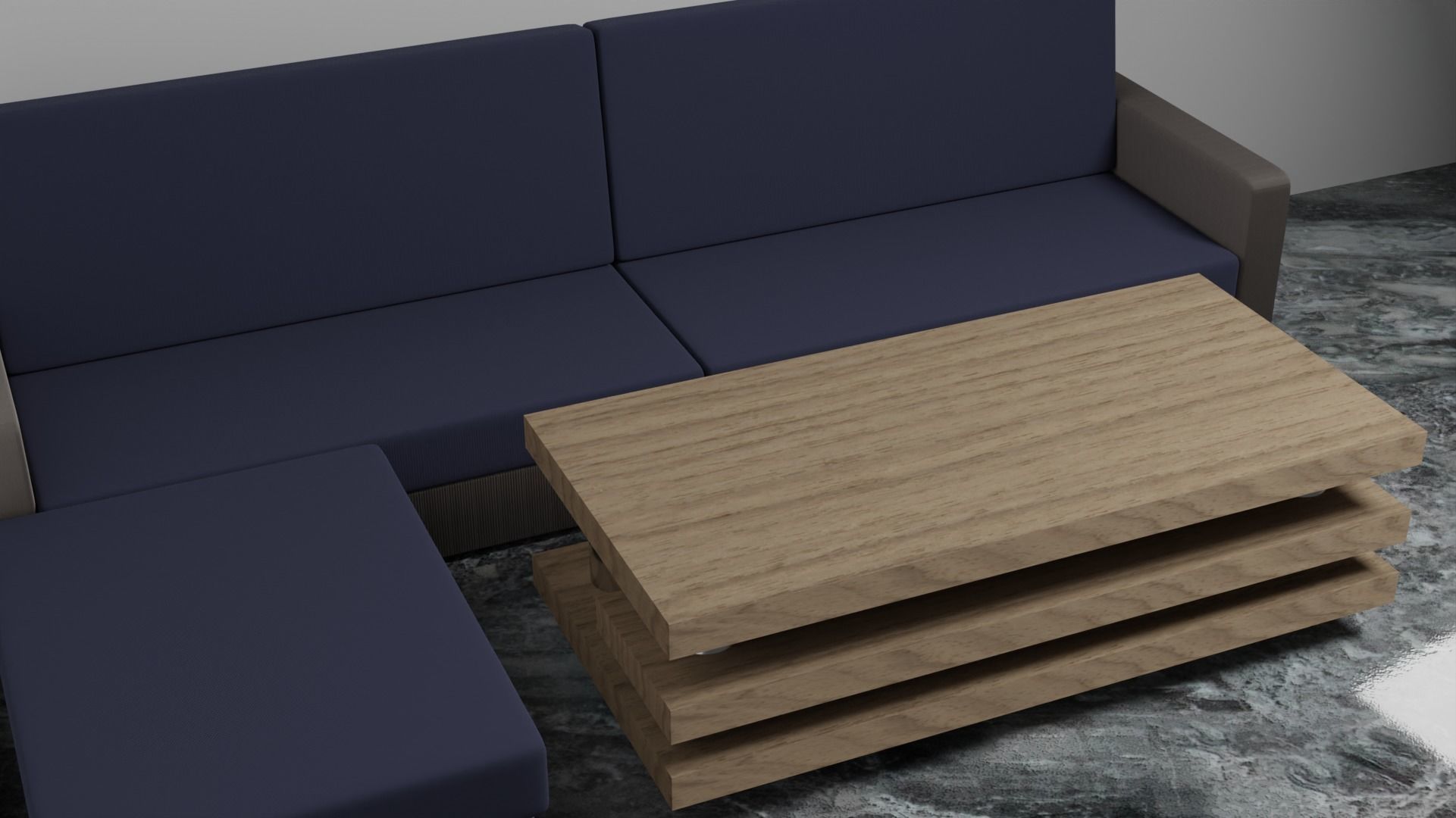 Sofa set and a teapoy 3D model_3