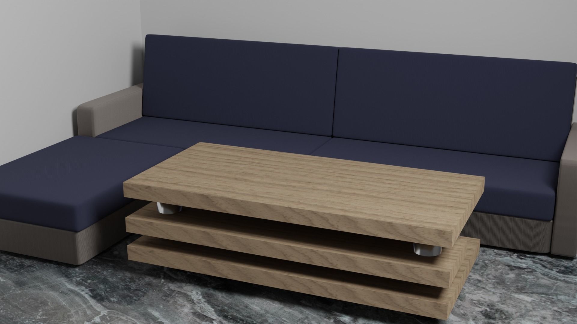Sofa set and a teapoy 3D model_2