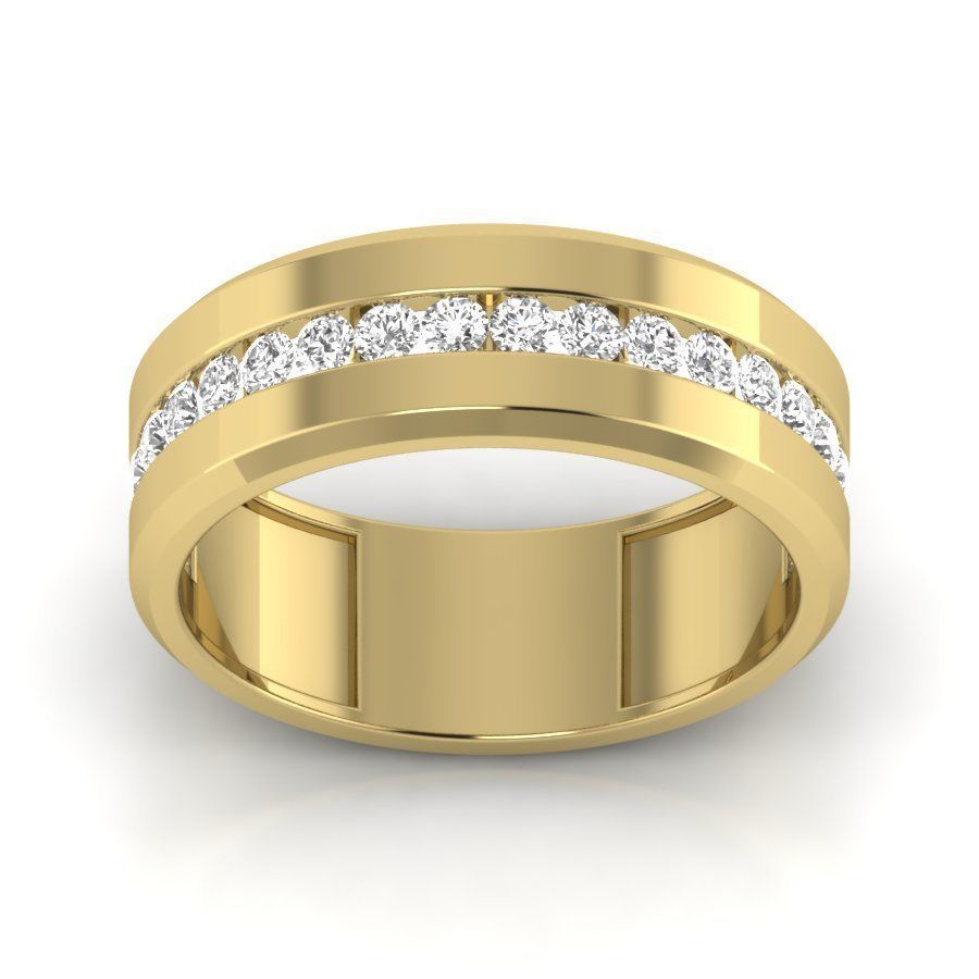 Solitaire Engagement Wedding Ring 3D print model_4