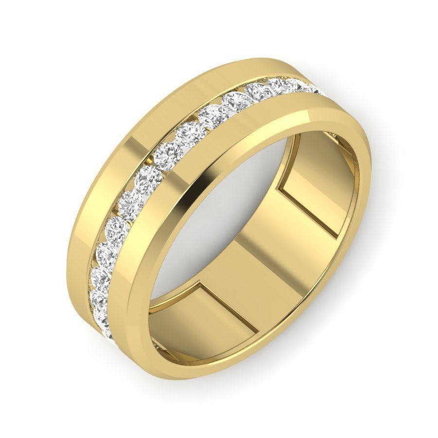 Solitaire Engagement Wedding Ring 3D print model_1
