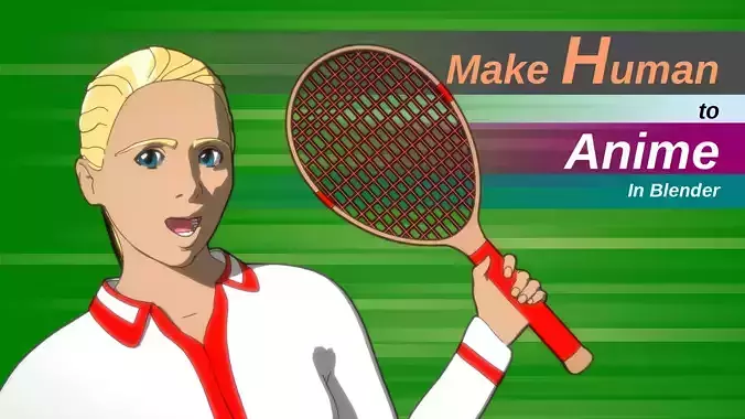 Make Human to Anime in Blender - Project files 3D model