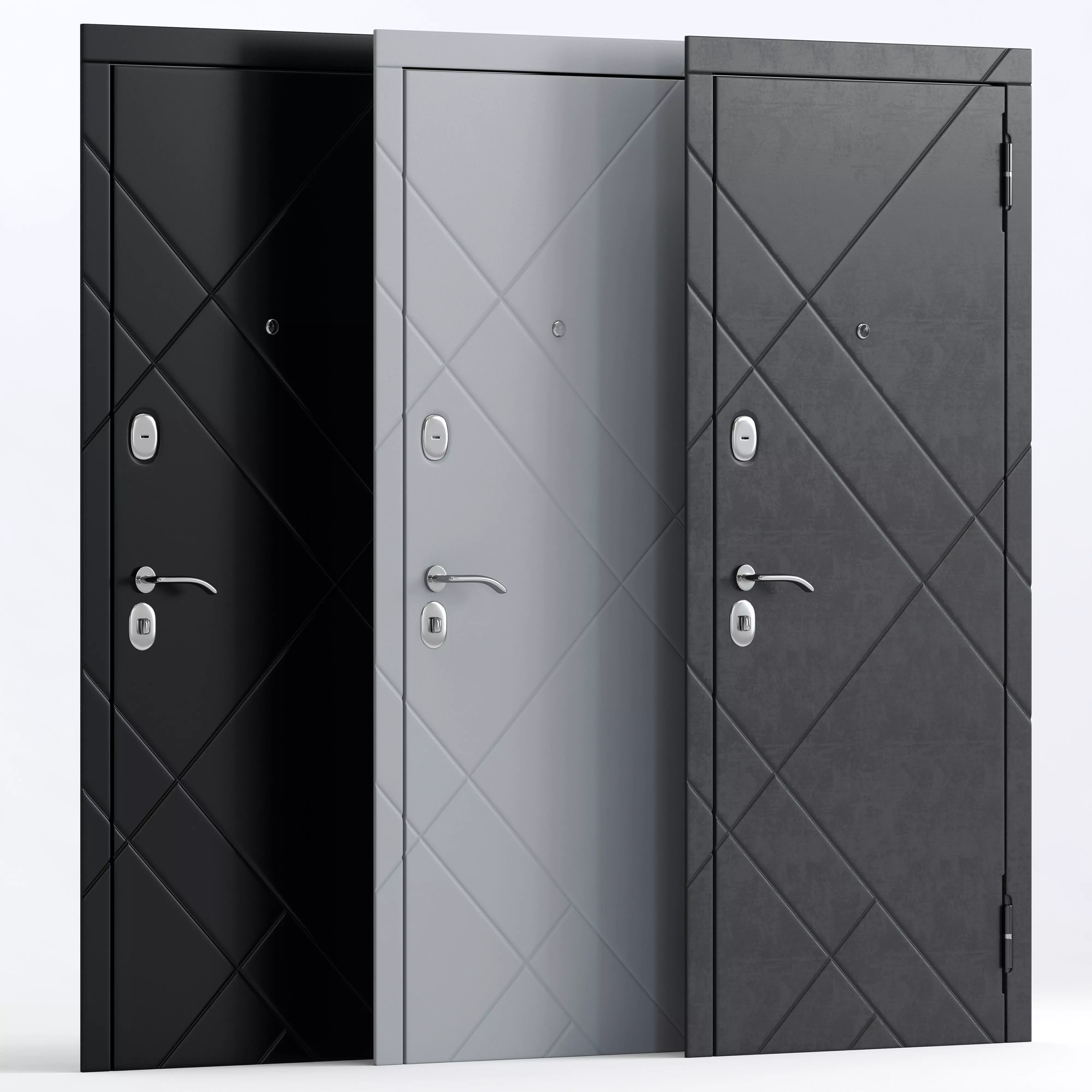 Entry door 2 with 3 materials 3D model_0