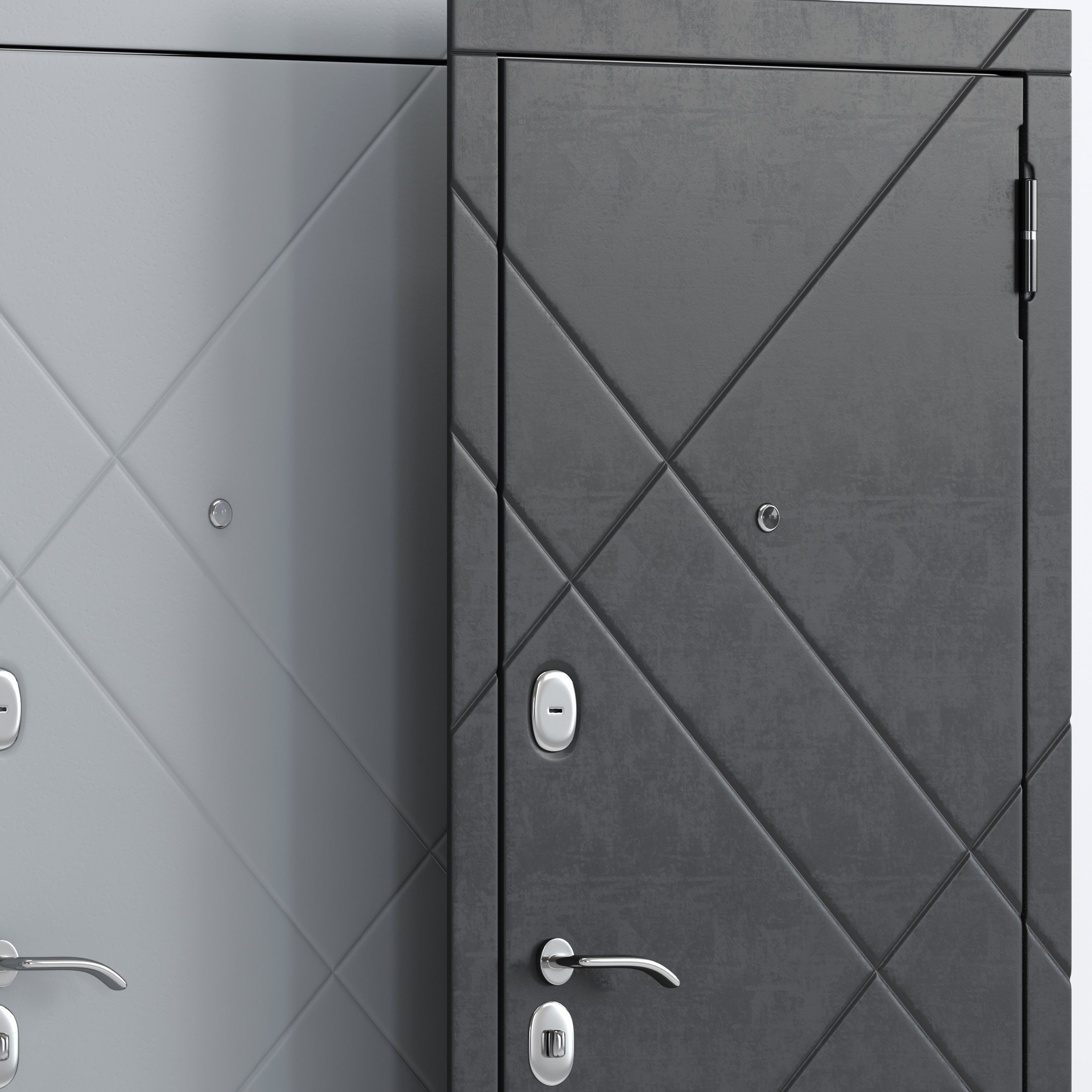 Entry door 2 with 3 materials 3D model_2