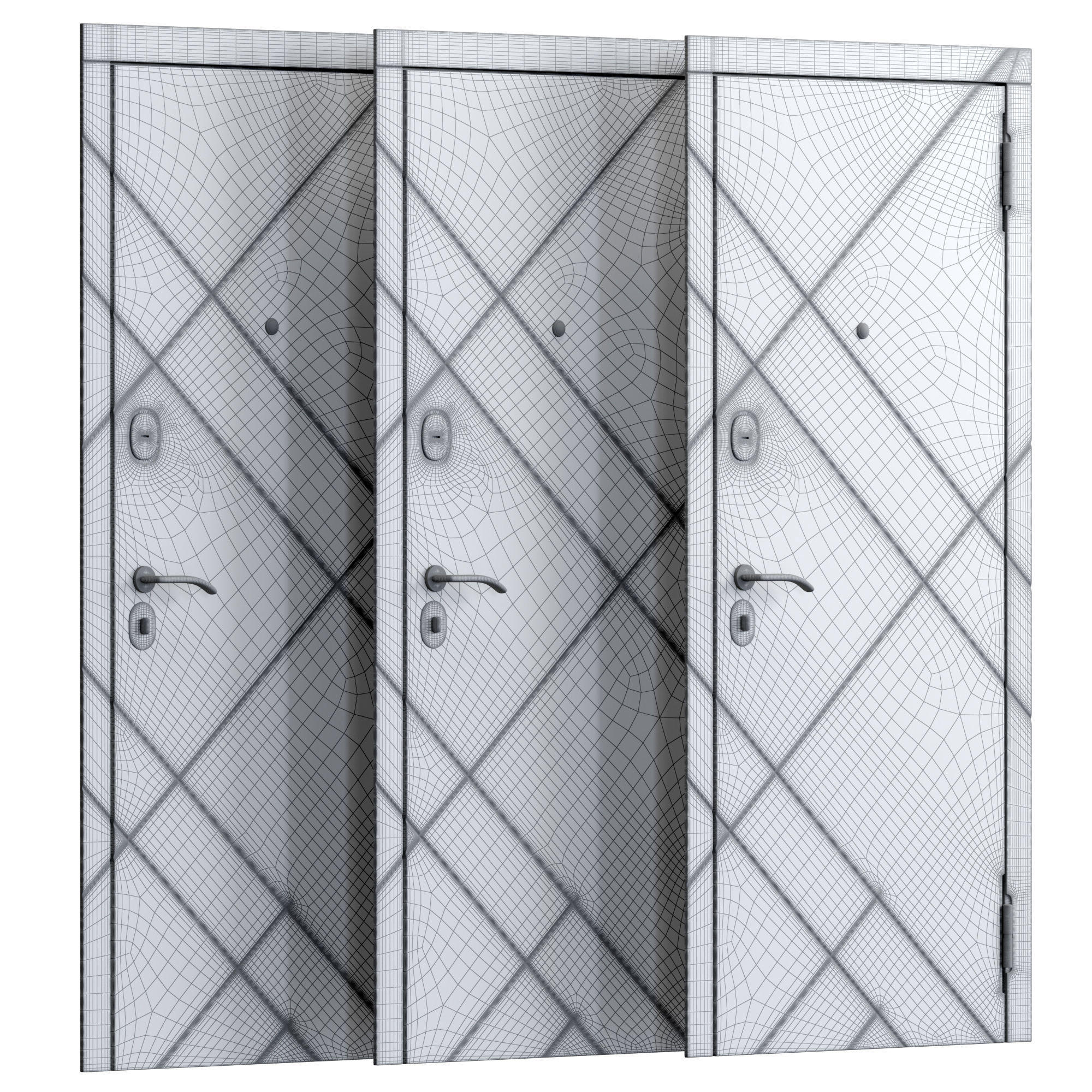 Entry door 2 with 3 materials 3D model_5