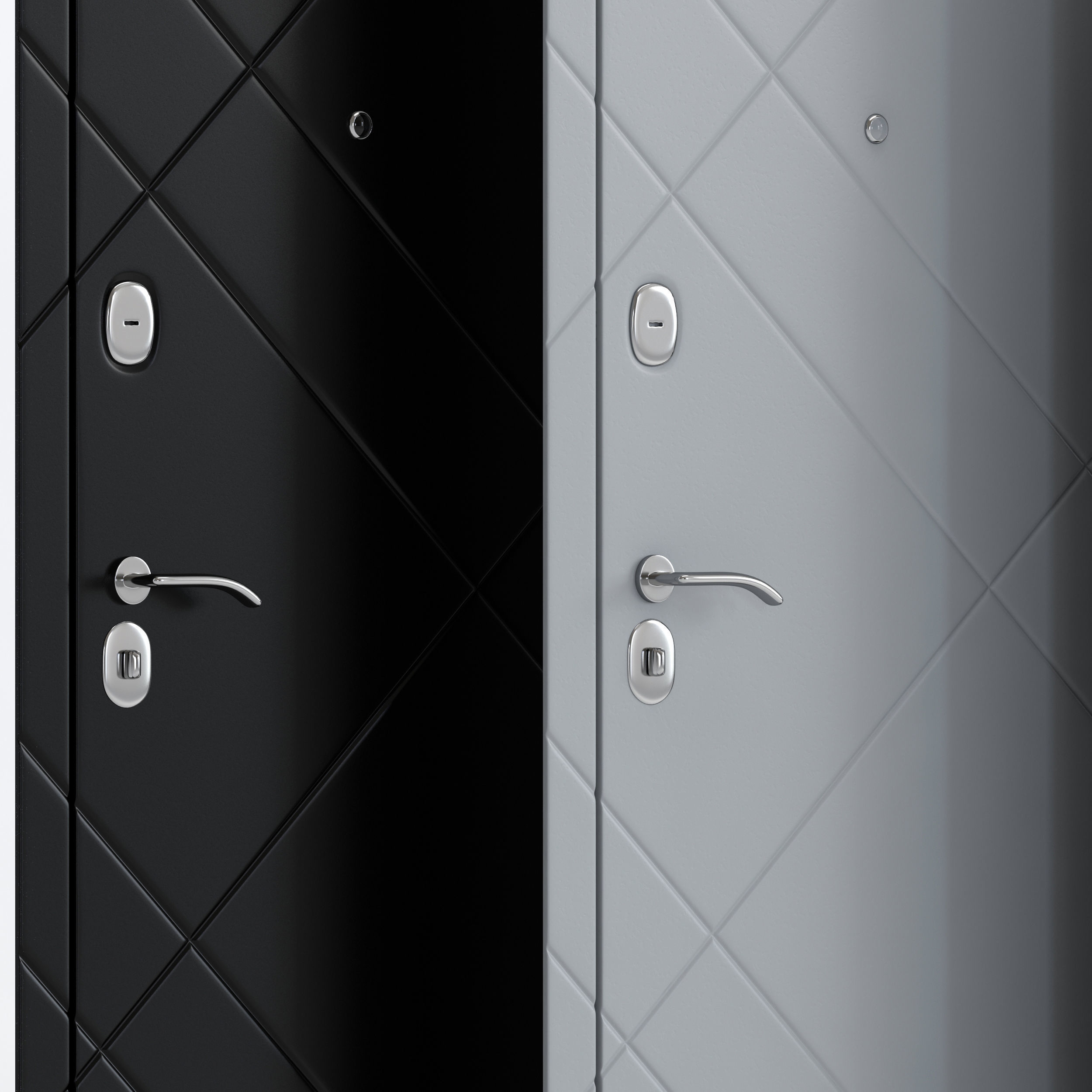 Entry door 2 with 3 materials 3D model_1