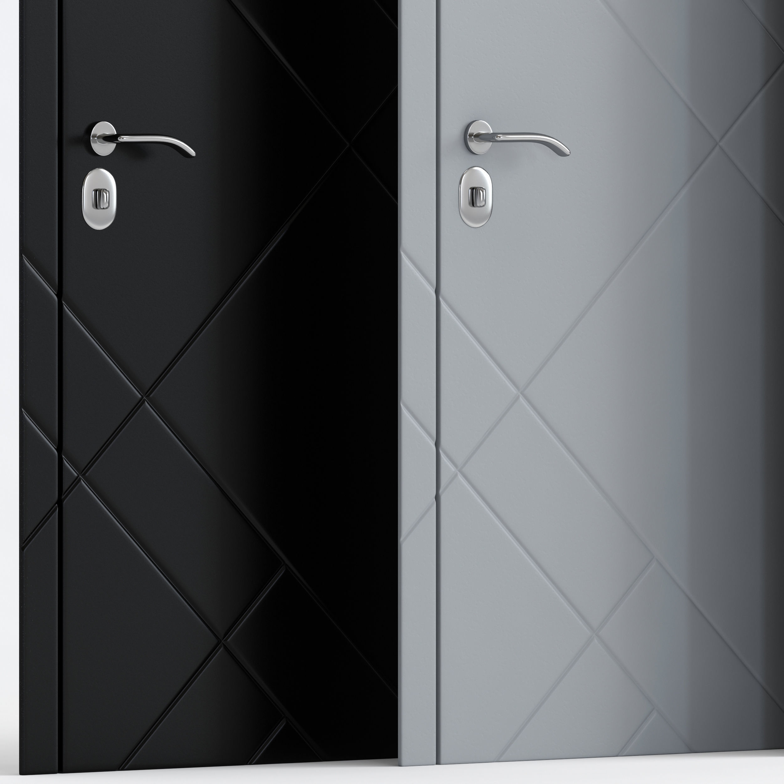 Entry door 2 with 3 materials 3D model_3