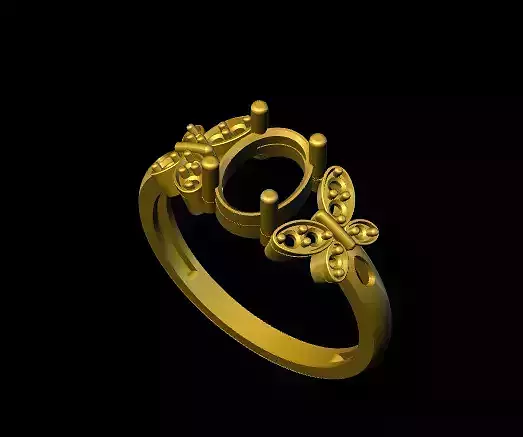 rings gold ring with butterflies