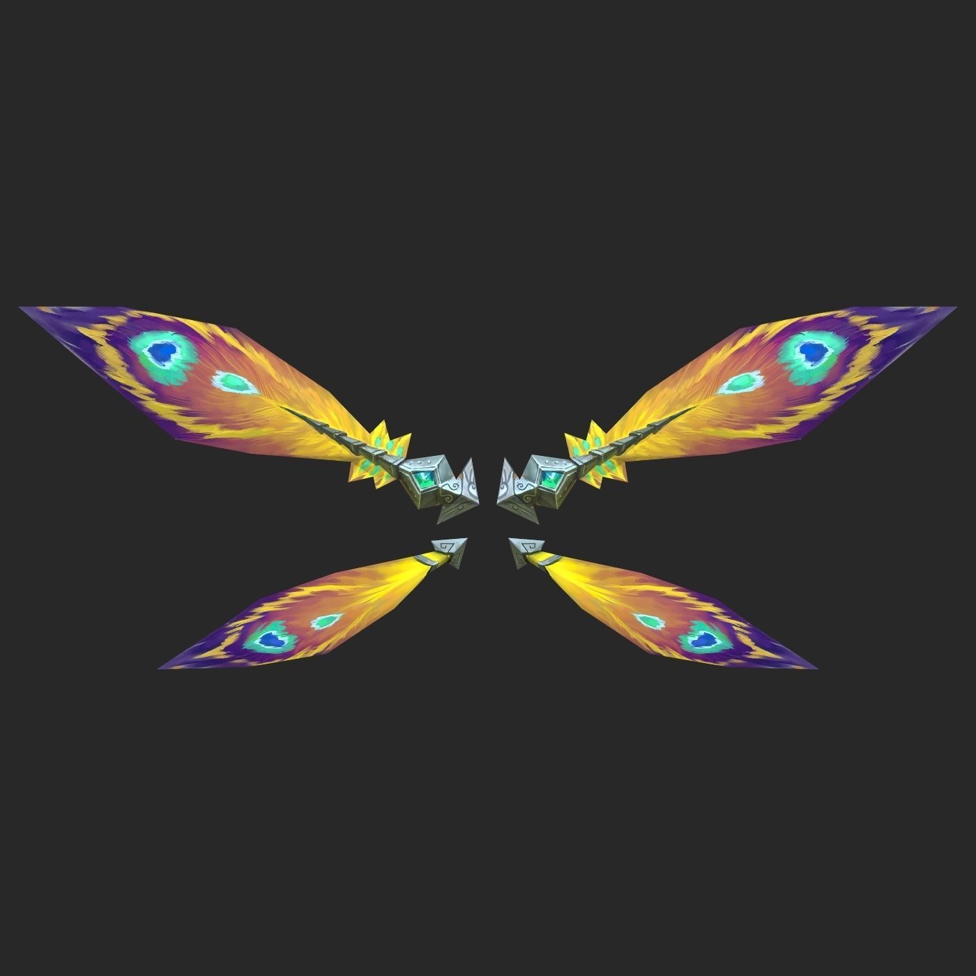 20 Fantasy Wing Collectin Low-poly 3D model_13