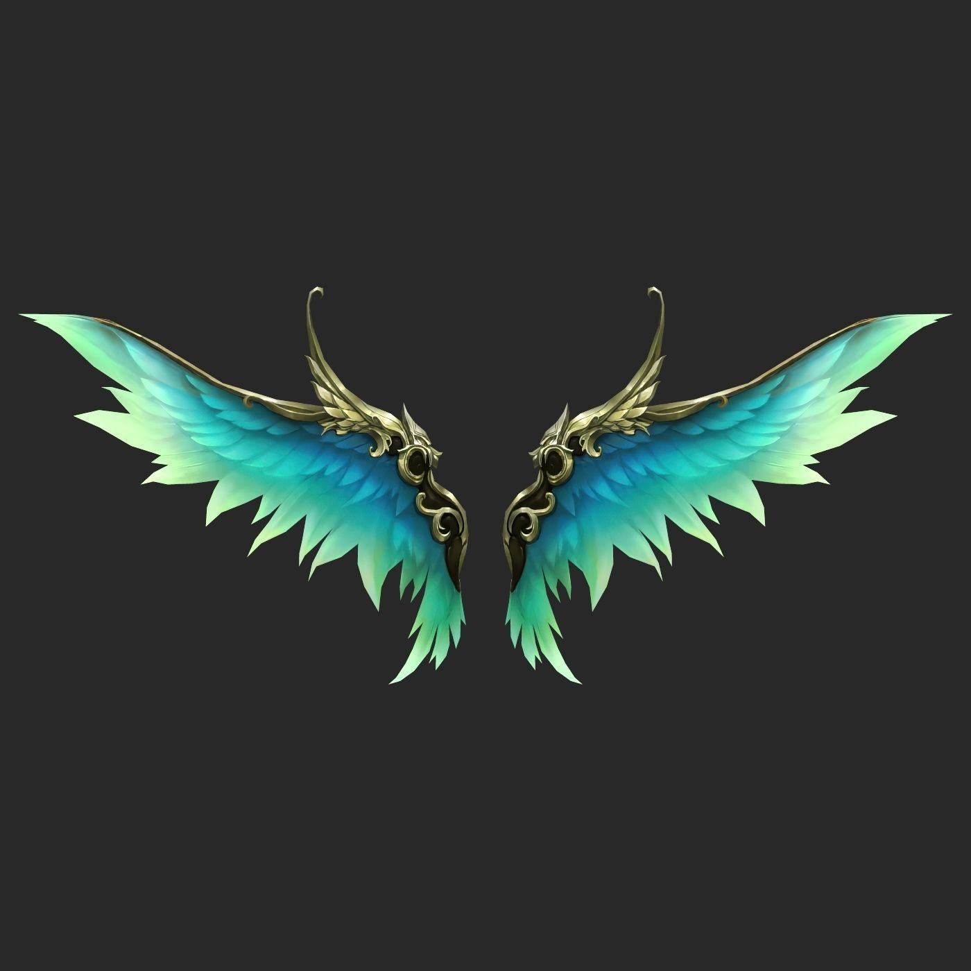 20 Fantasy Wing Collectin Low-poly 3D model_4