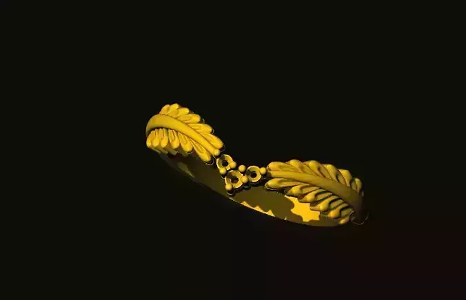 rings gold leaf ring