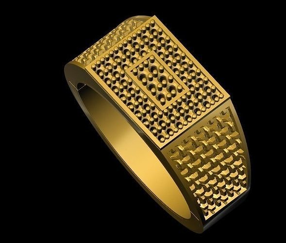 rings gold ring with diamonds 3D print model