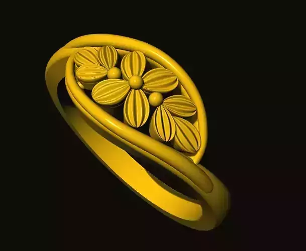 rings gold ring with flowers