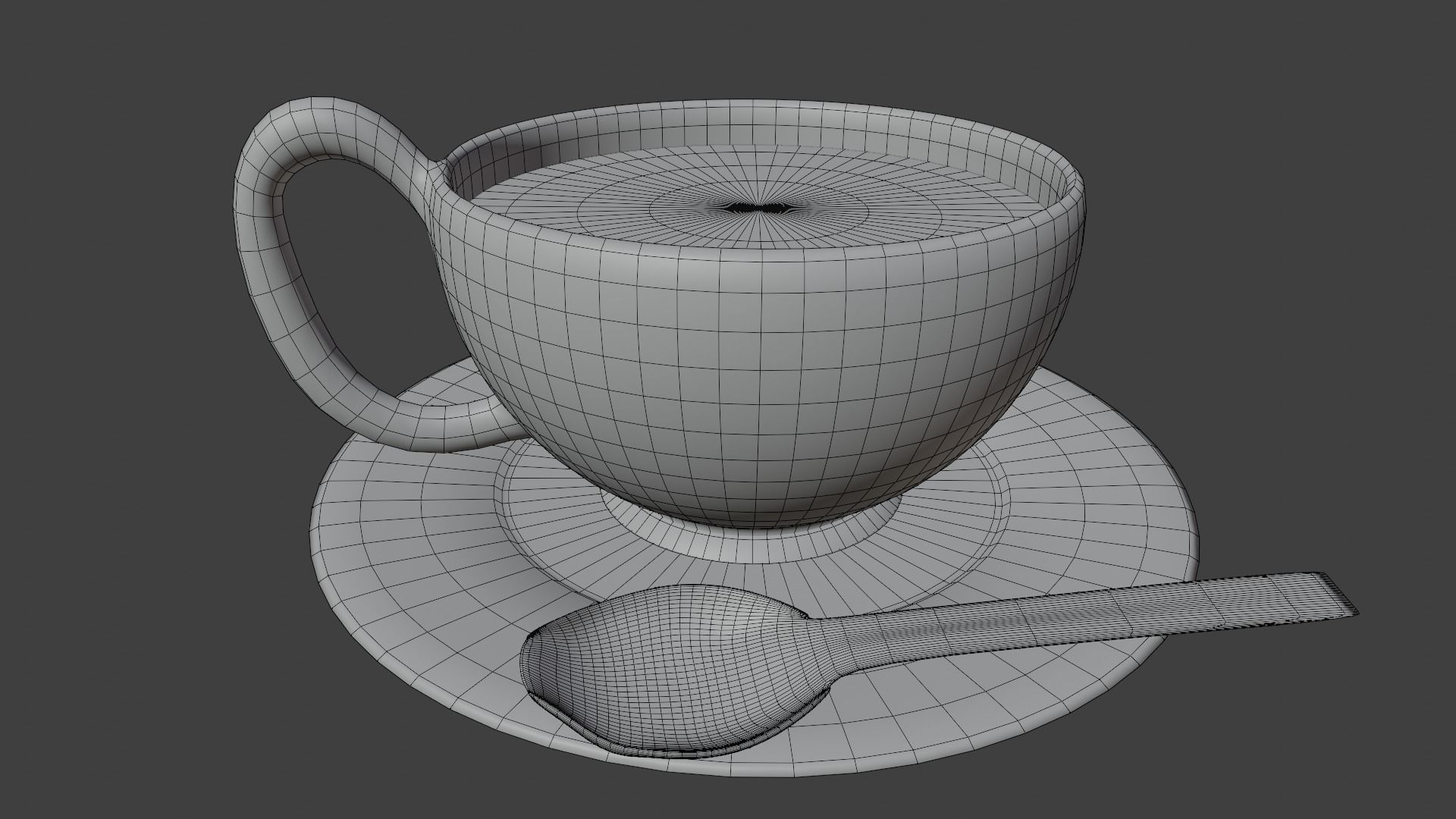 tea cup Low-poly 3D model_1