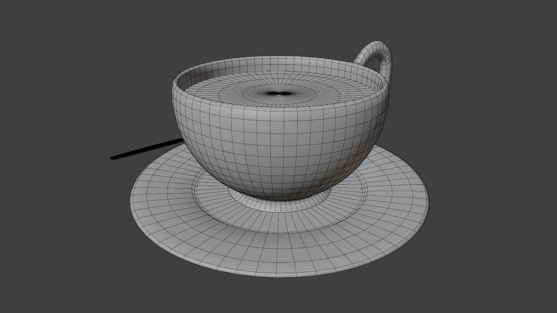 tea cup Low-poly 3D model_11