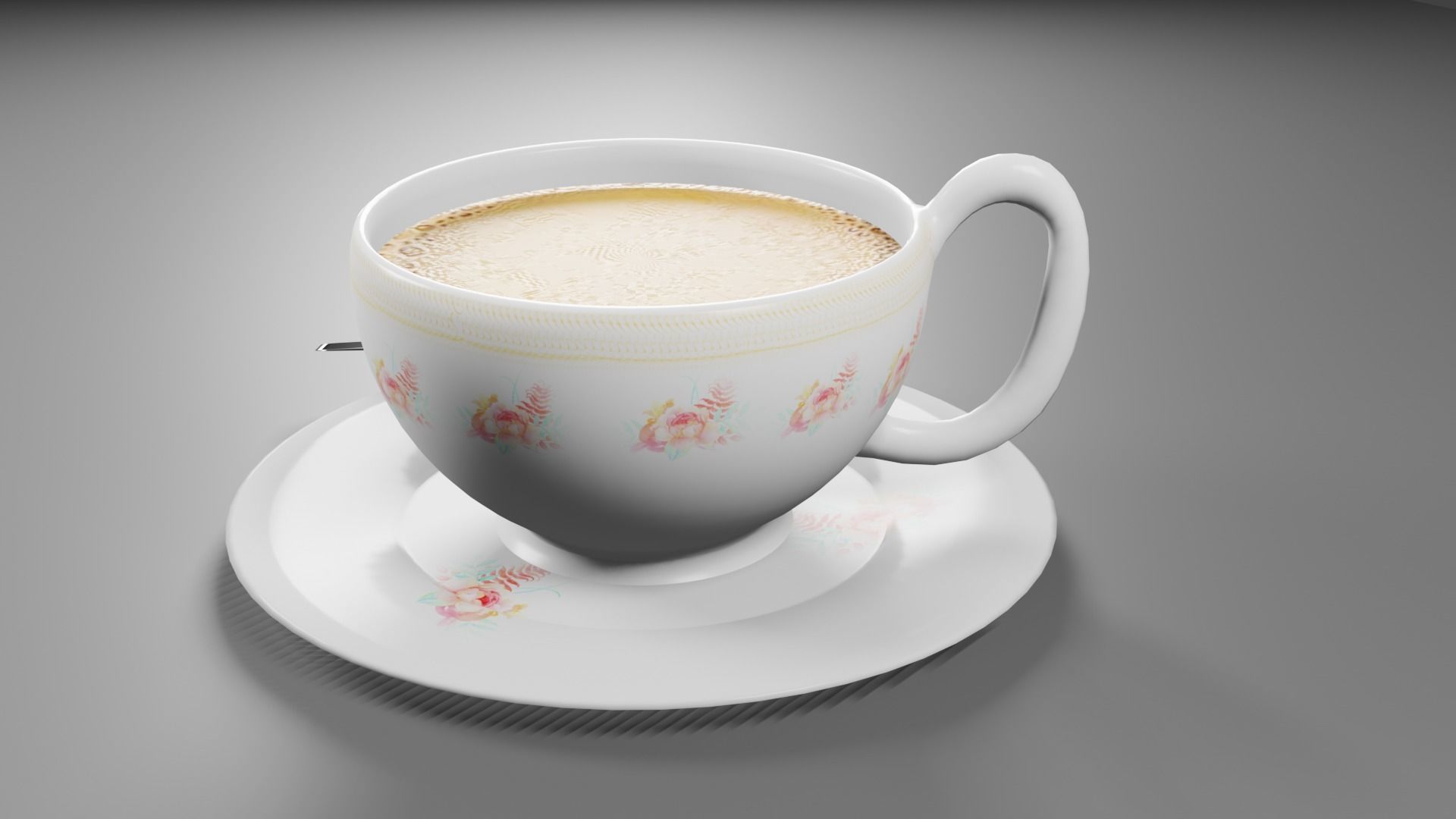 tea cup Low-poly 3D model_13