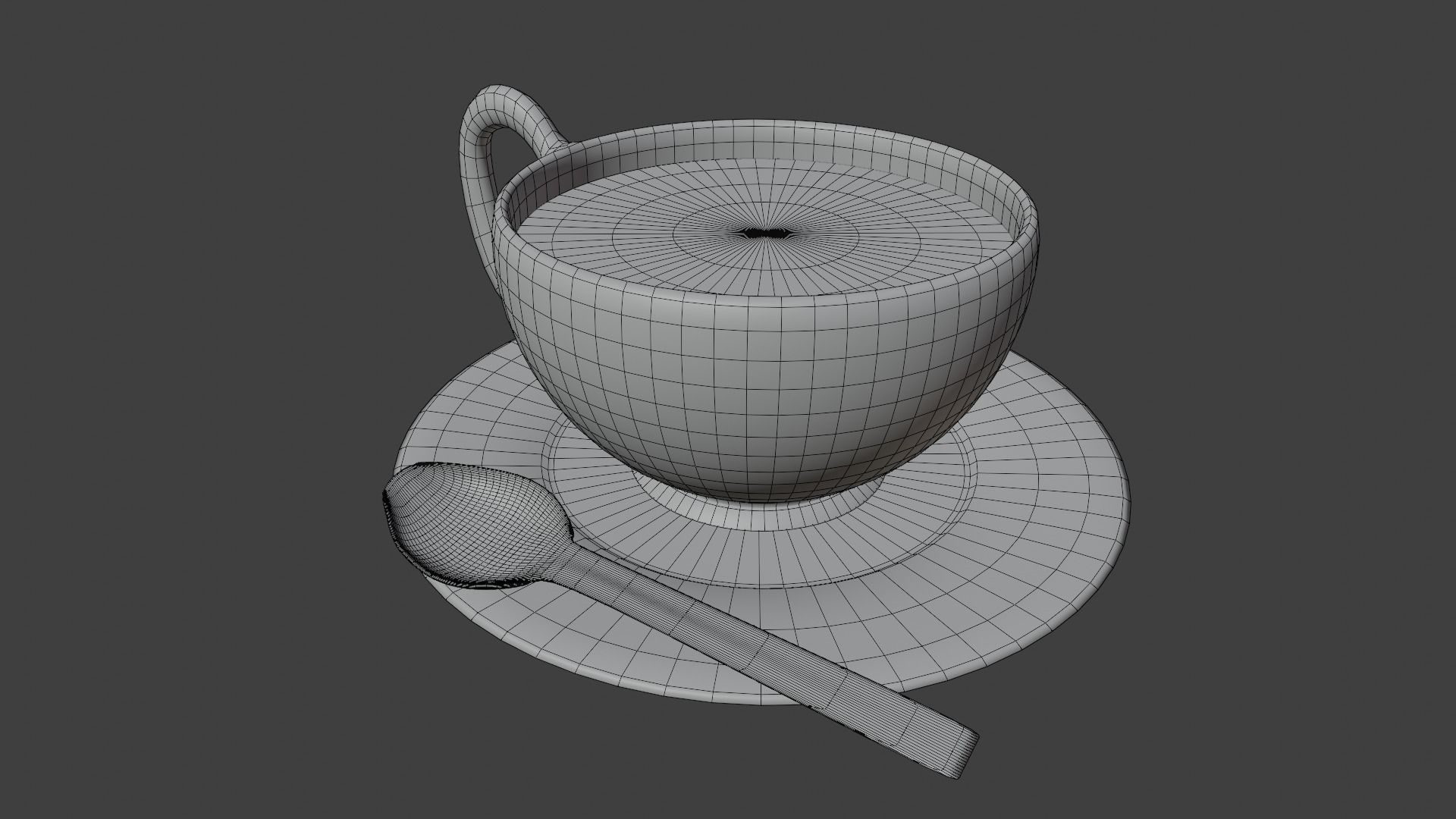 tea cup Low-poly 3D model_5