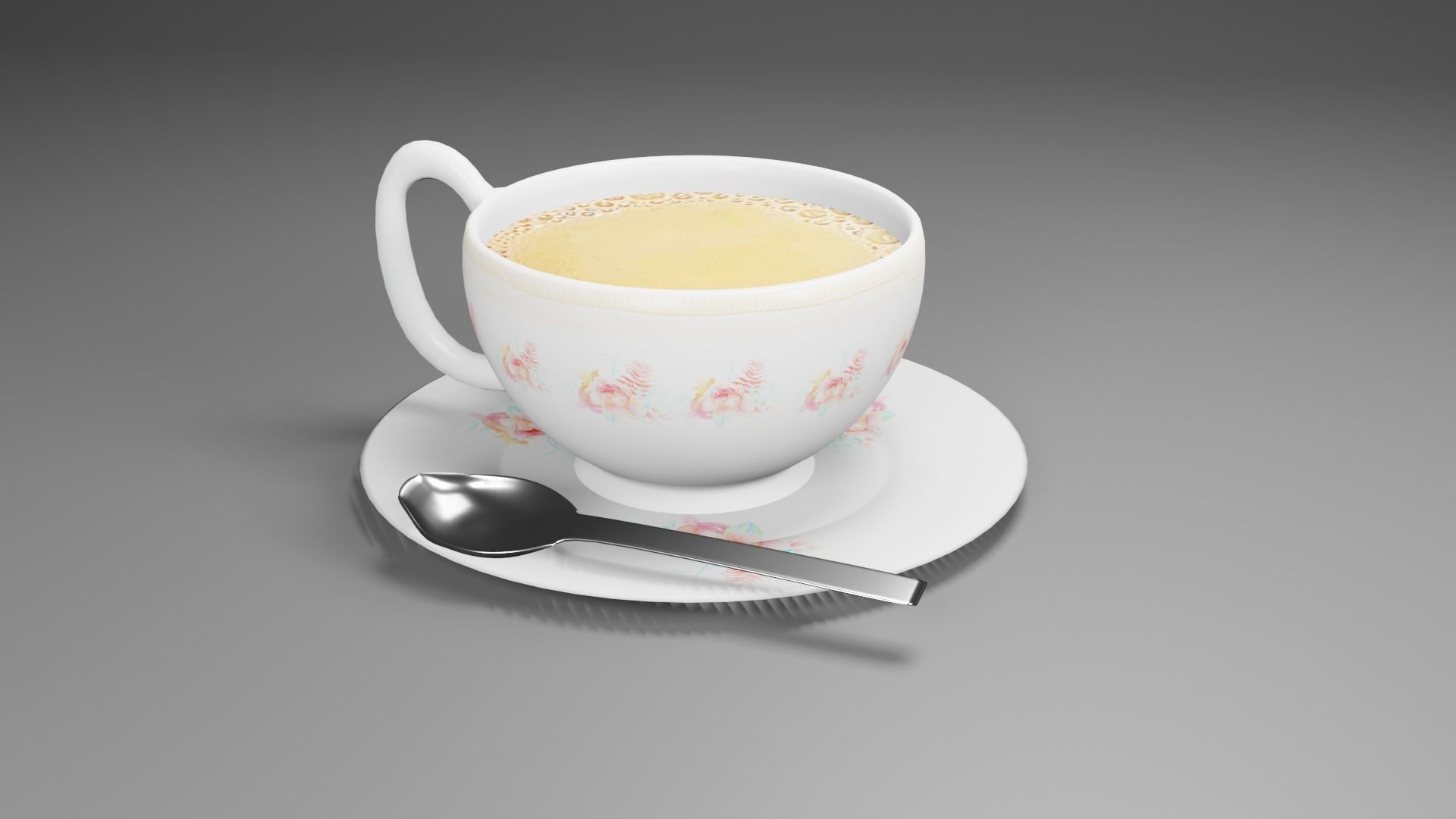 tea cup Low-poly 3D model_2