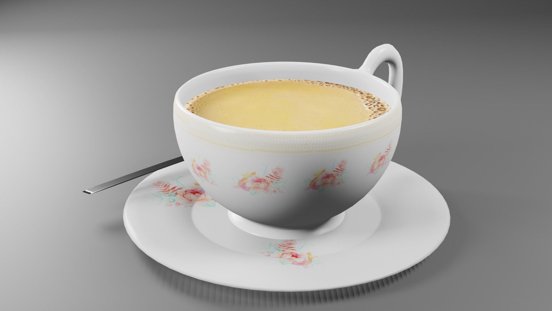 tea cup Low-poly 3D model_14