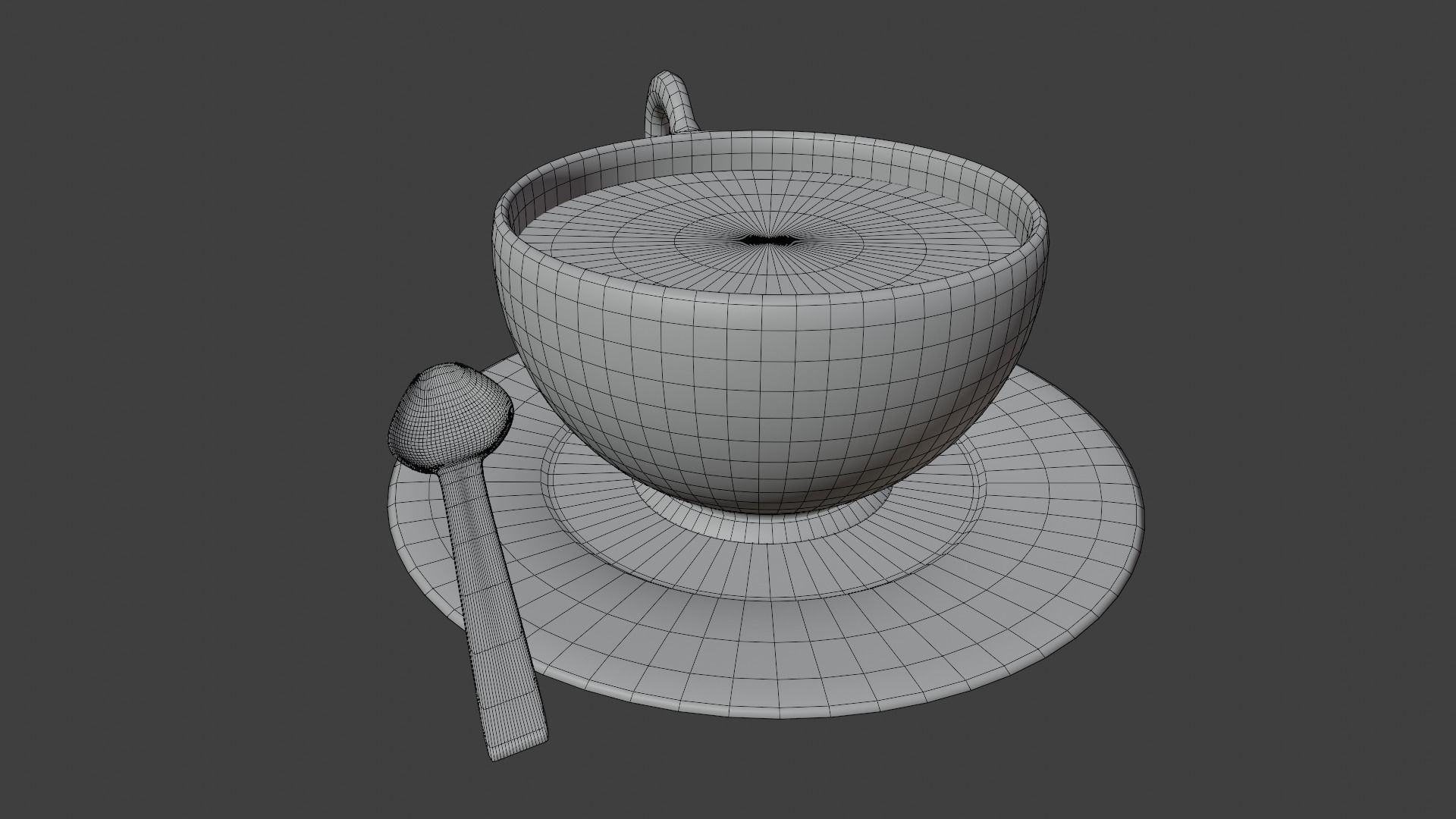 tea cup Low-poly 3D model_8