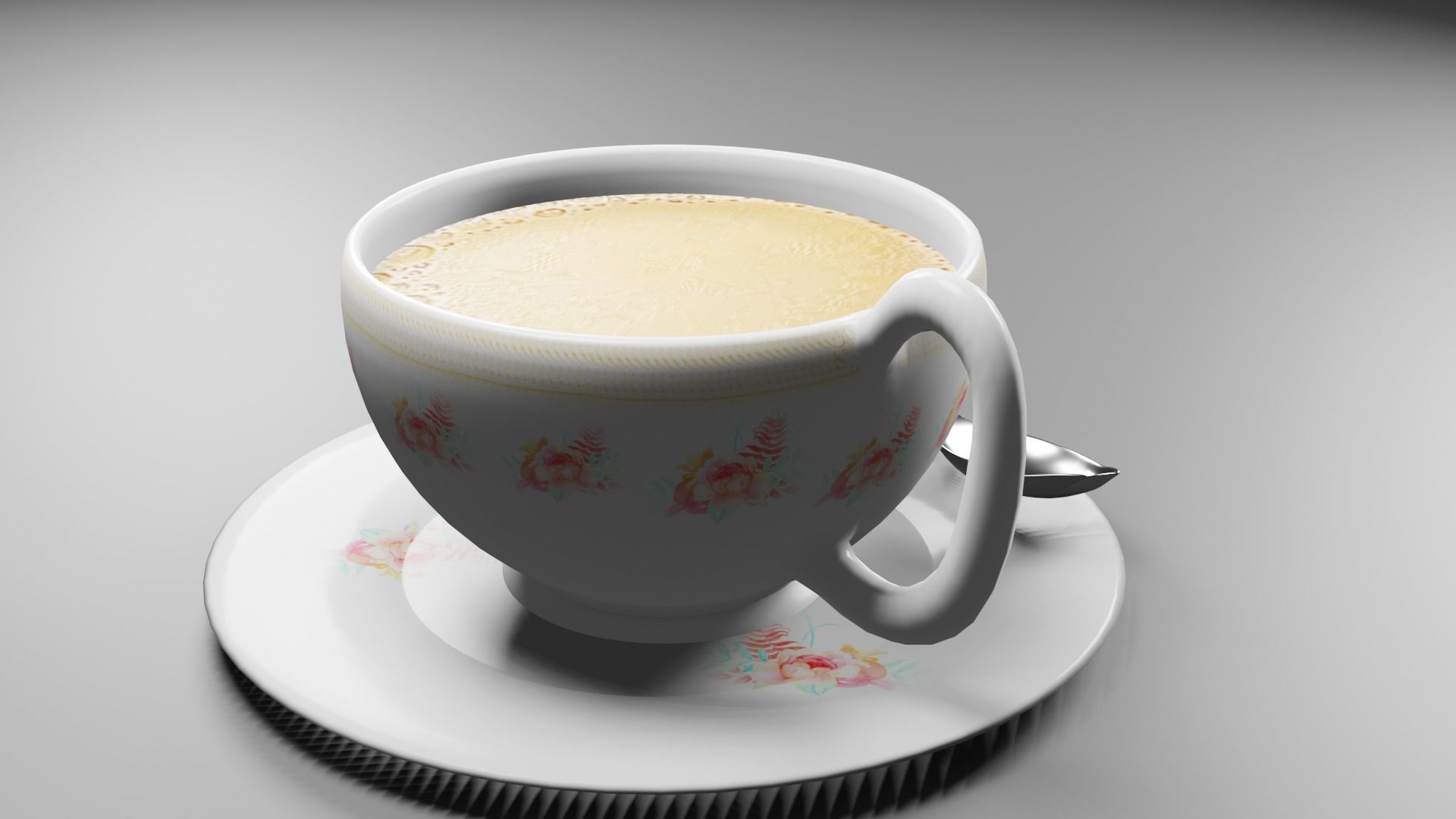 tea cup Low-poly 3D model_3