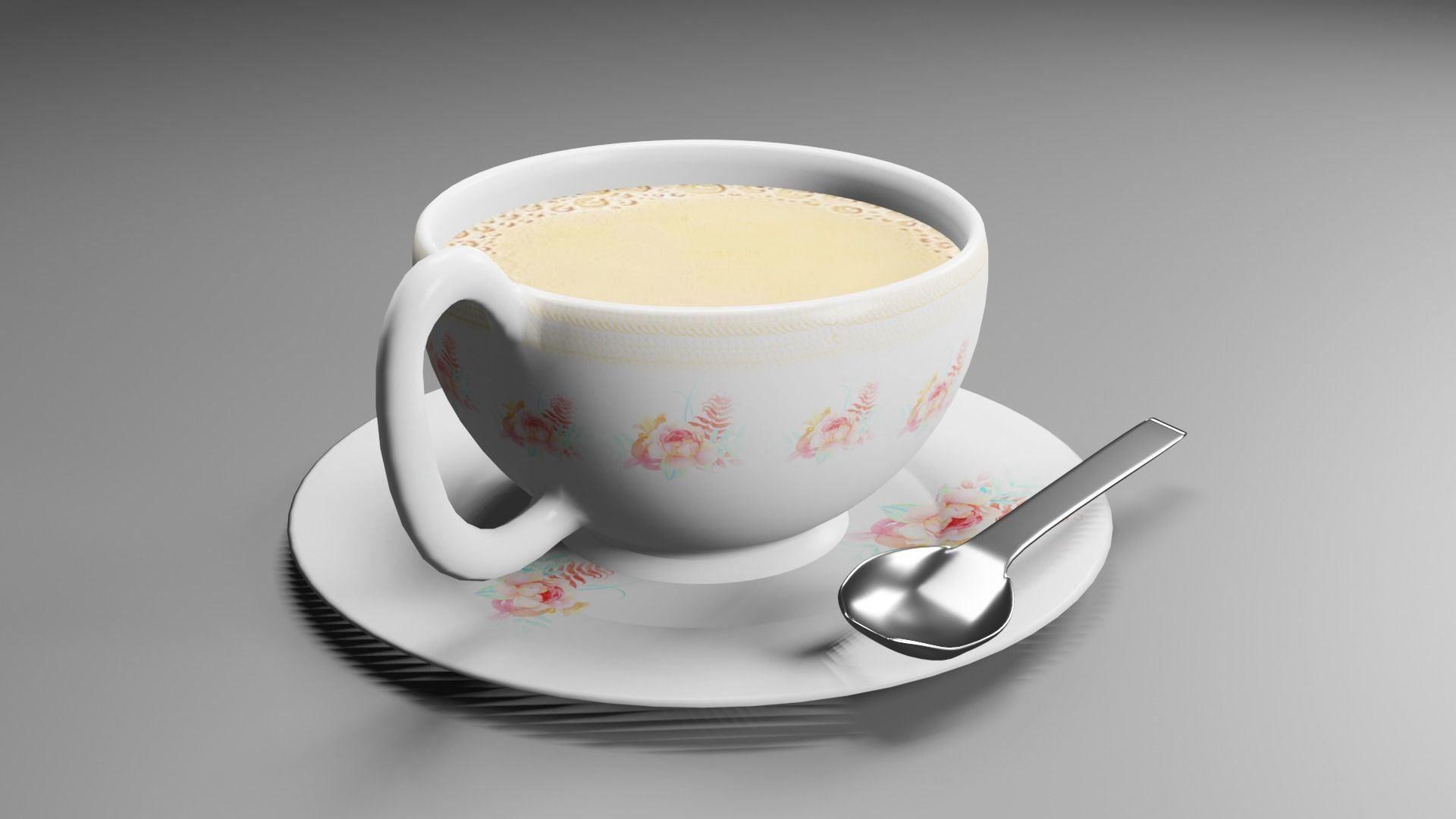 tea cup Low-poly 3D model_6