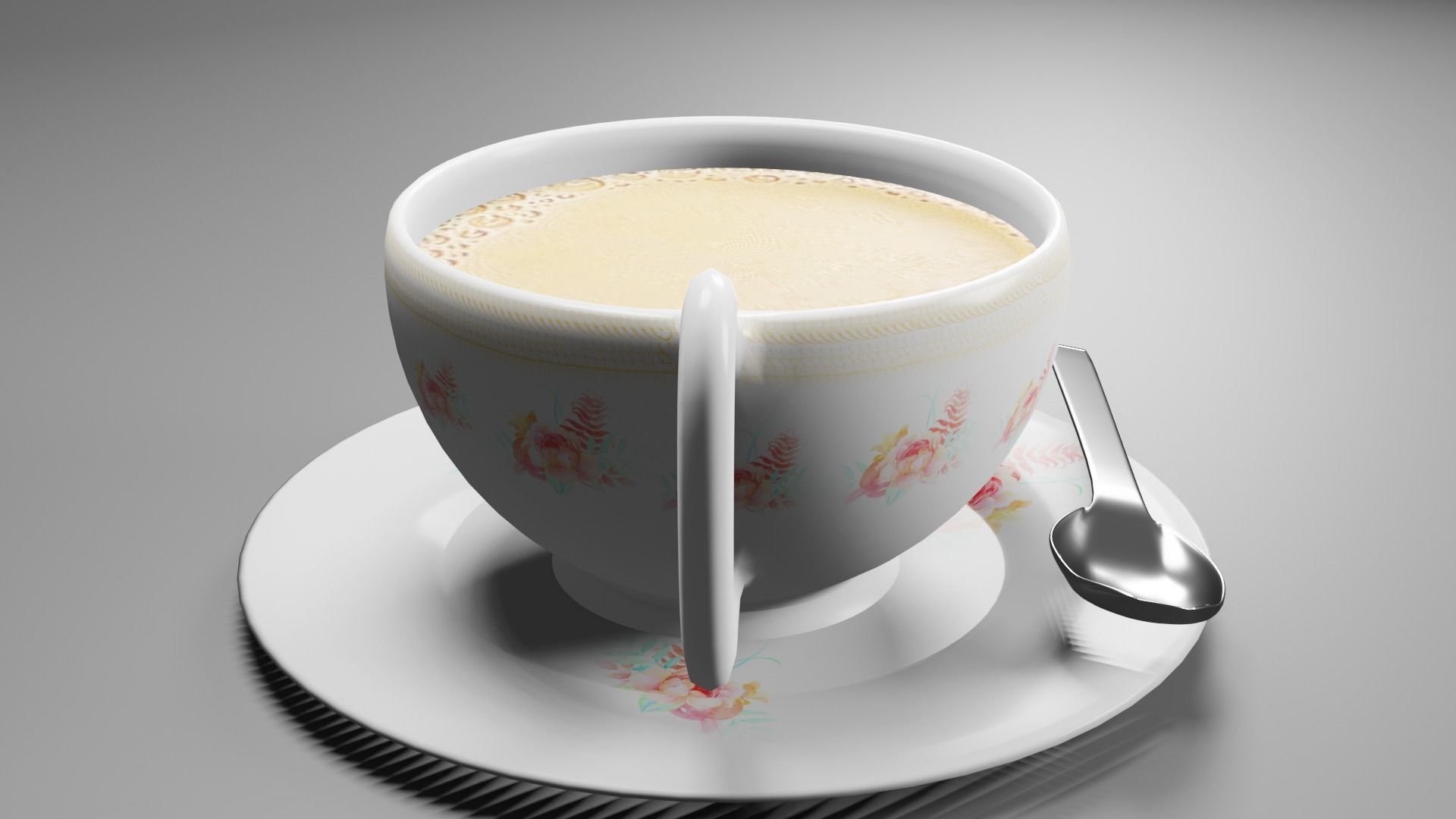 tea cup Low-poly 3D model_7