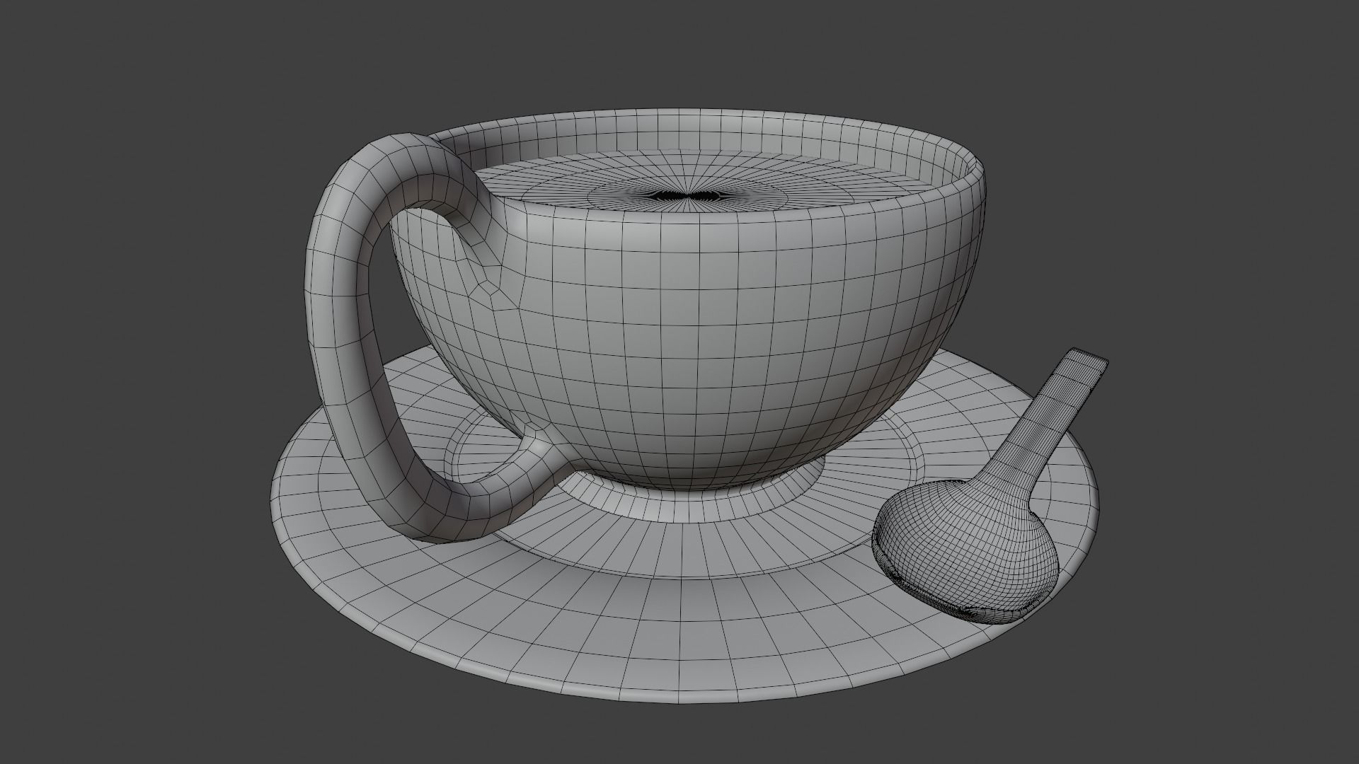 tea cup Low-poly 3D model_12