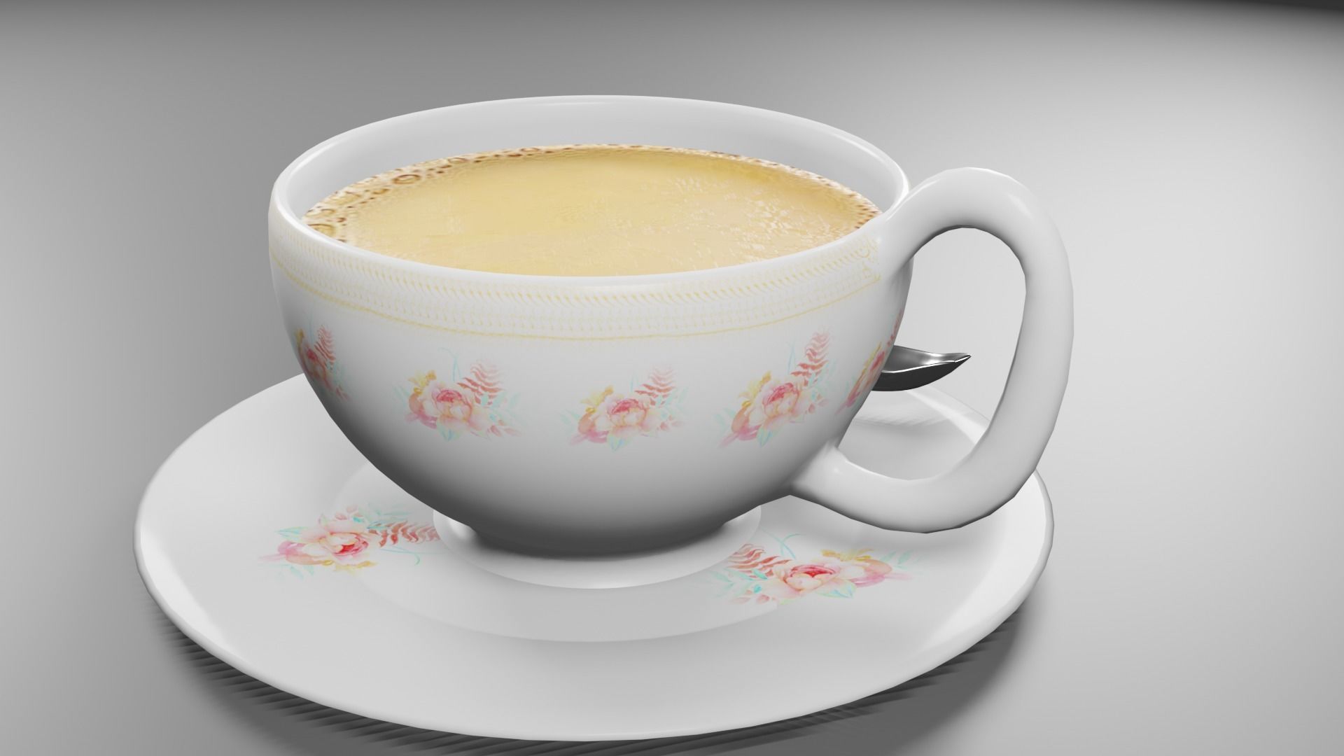 tea cup Low-poly 3D model_10