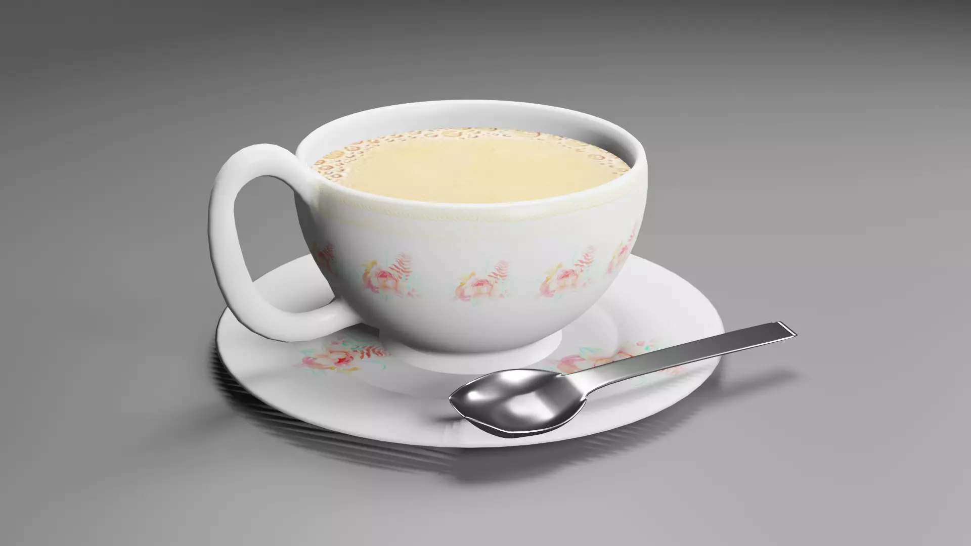 tea cup Low-poly 3D model_0