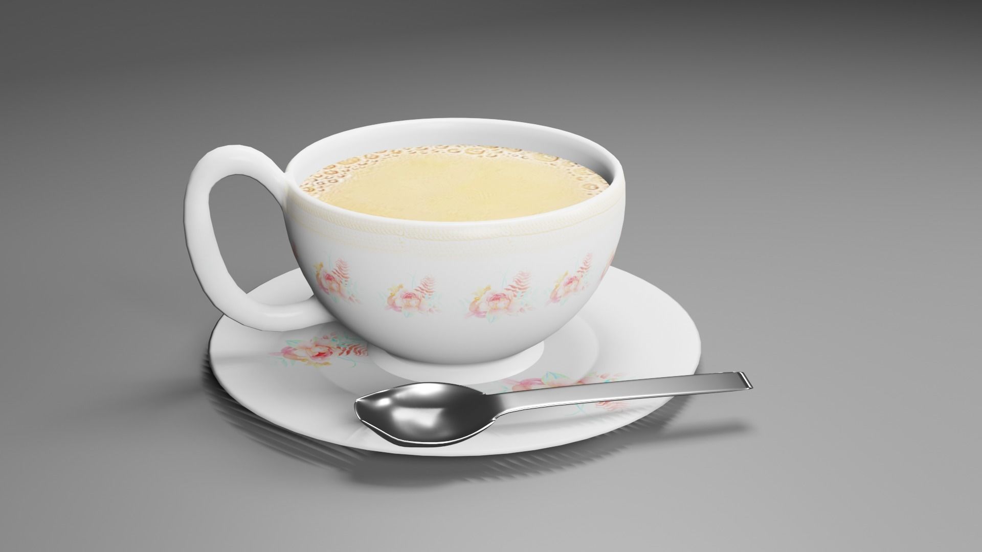 tea cup Low-poly 3D model_4