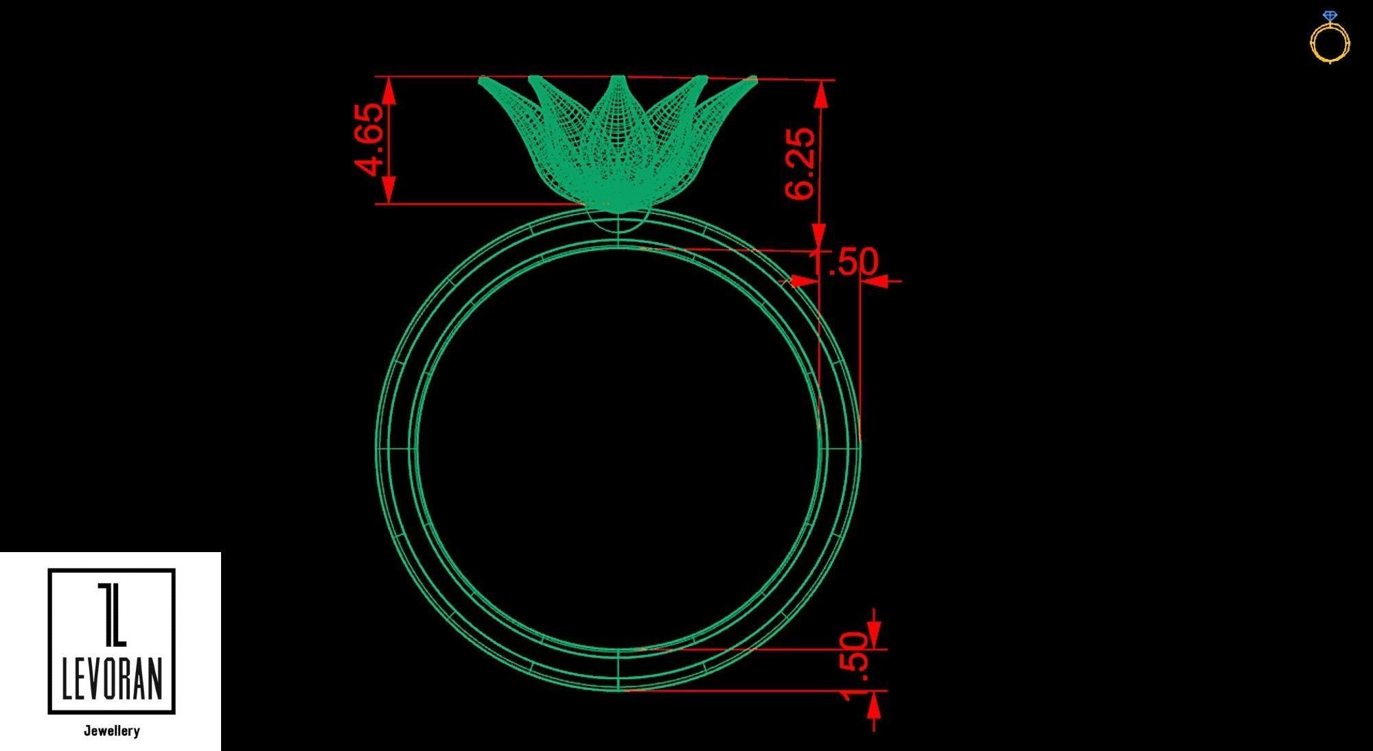 Hi score girl ring - Anime ring - 3d dtl dxf fbx obj 3D print model_3