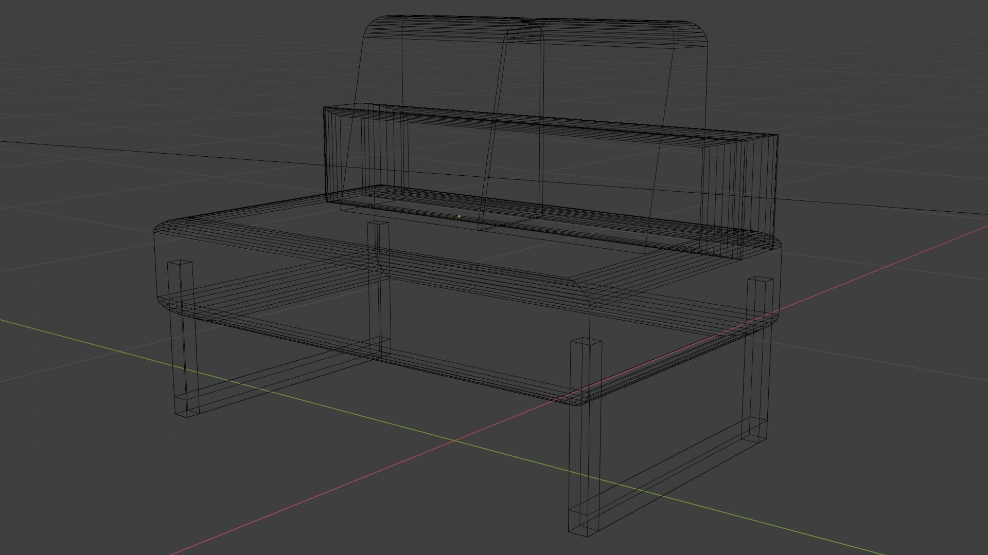 Simple sofa  Free 3D model_3