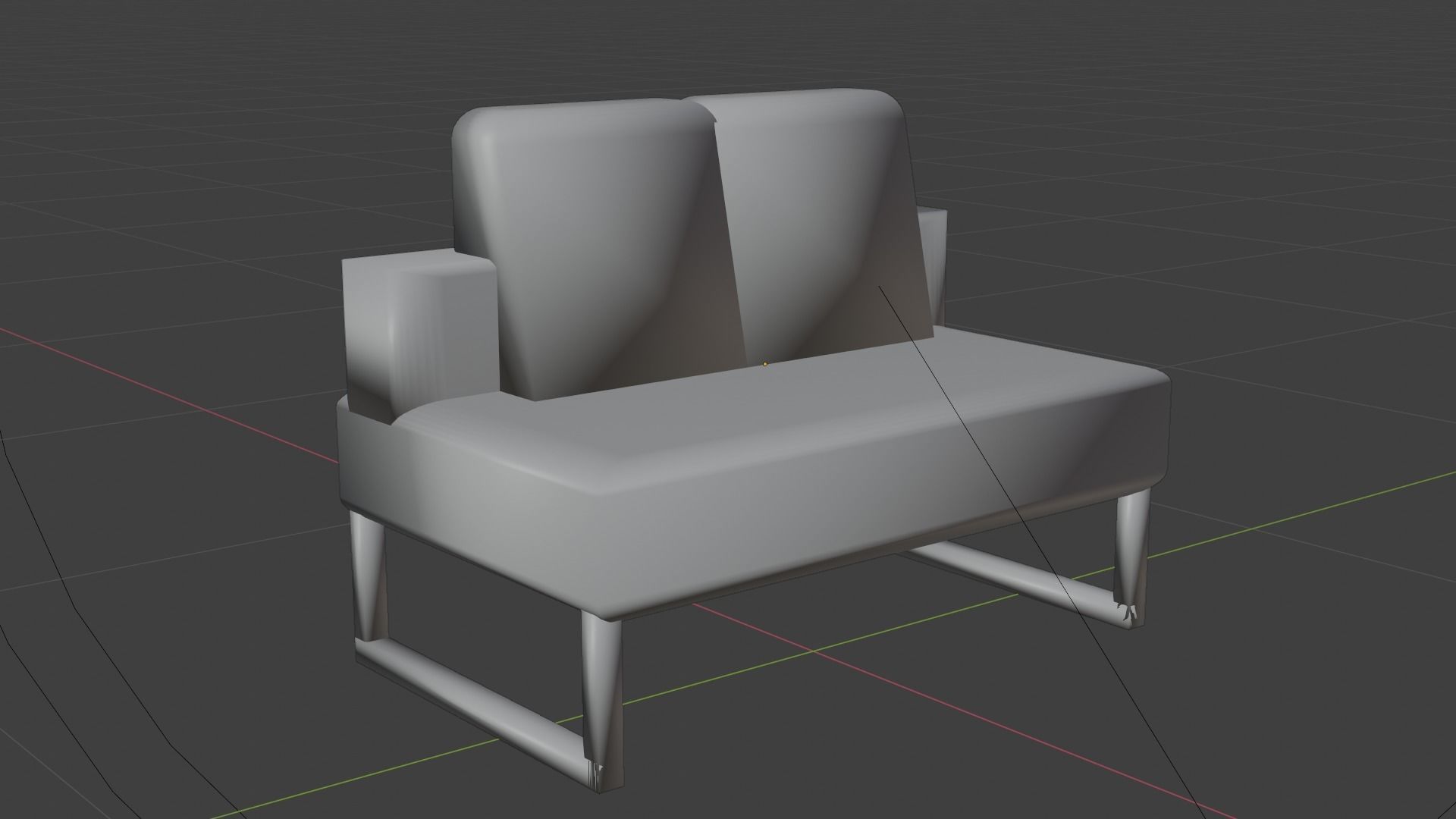 Simple sofa  Free 3D model_1