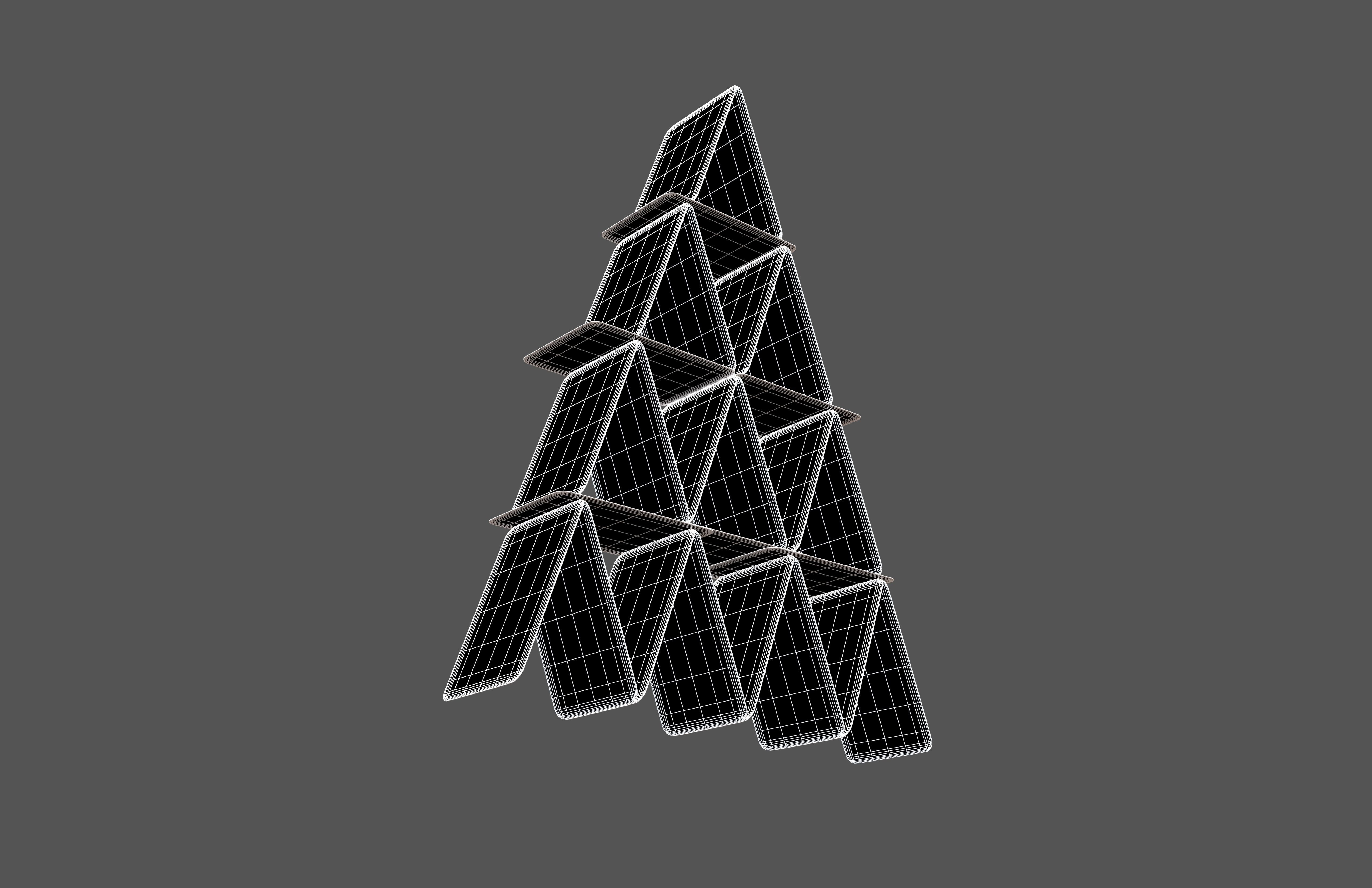 Poker Cards Tower v1 001 Low-poly 3D model_7