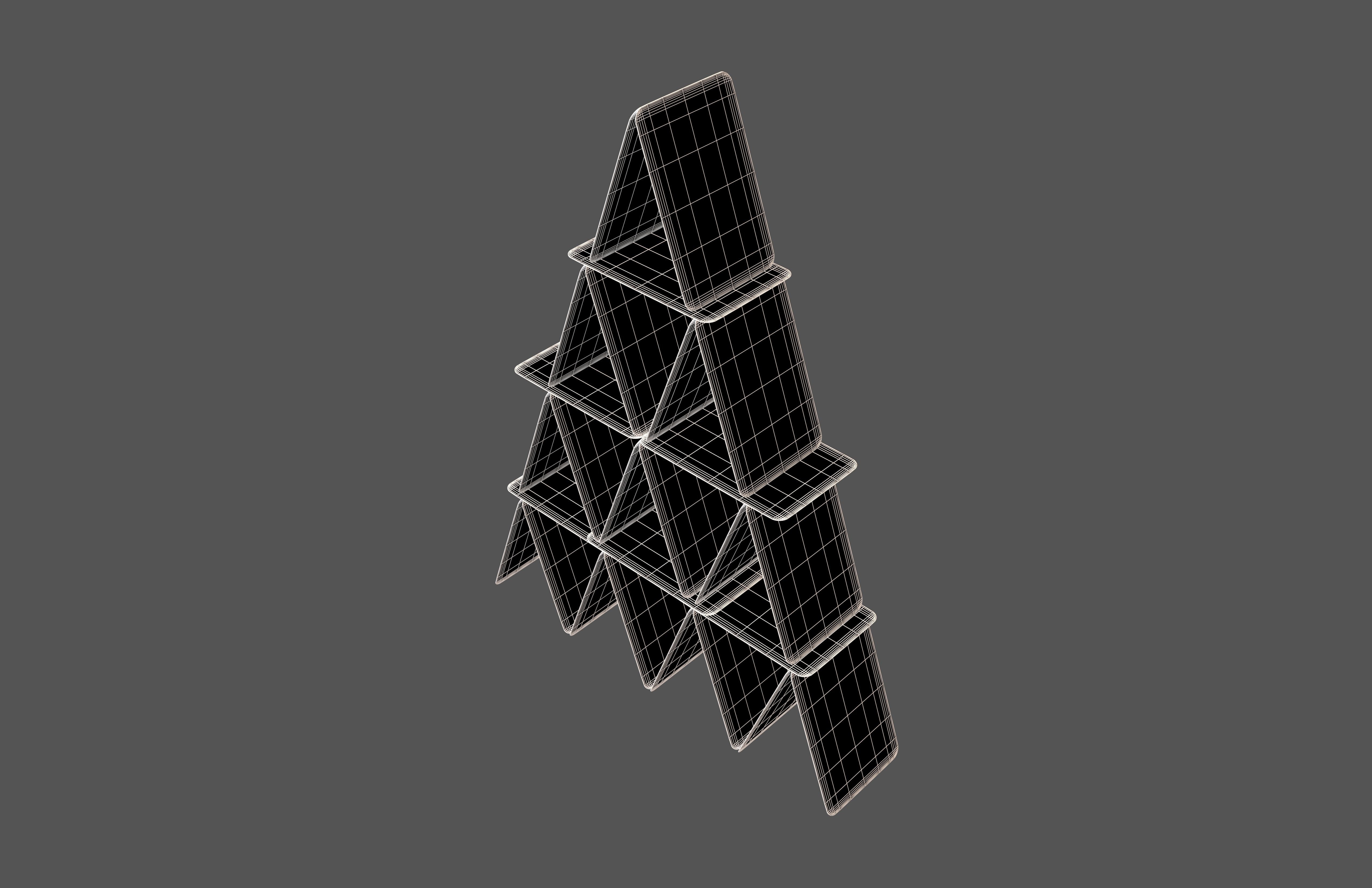 Poker Cards Tower v1 001 Low-poly 3D model_6