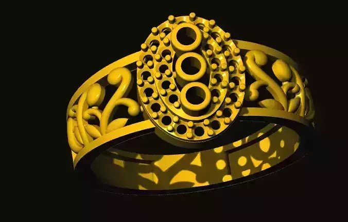 rings gold ring with ornate design