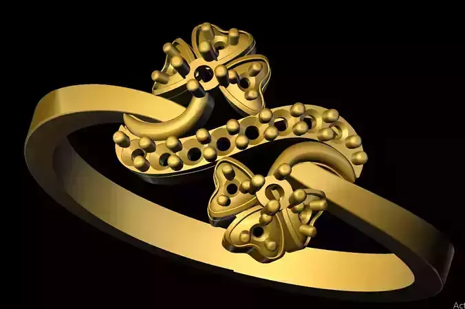 rings gold ring with flowers