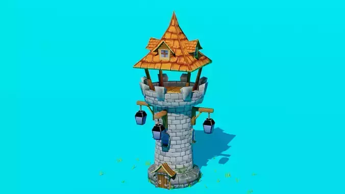 Stone Tower Low-poly 3d model