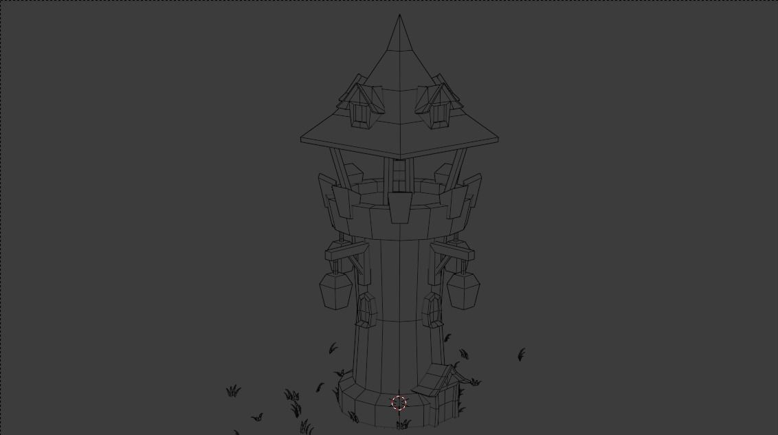Stone Tower Low-poly 3d model Low-poly 3D model_4